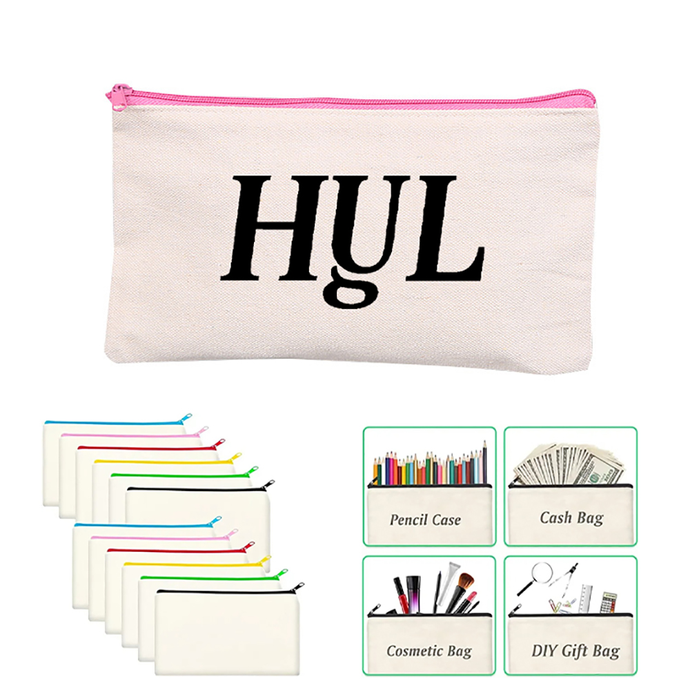 Canvas Colorful Zipper Bags, custom tote bag with logo imprint 1