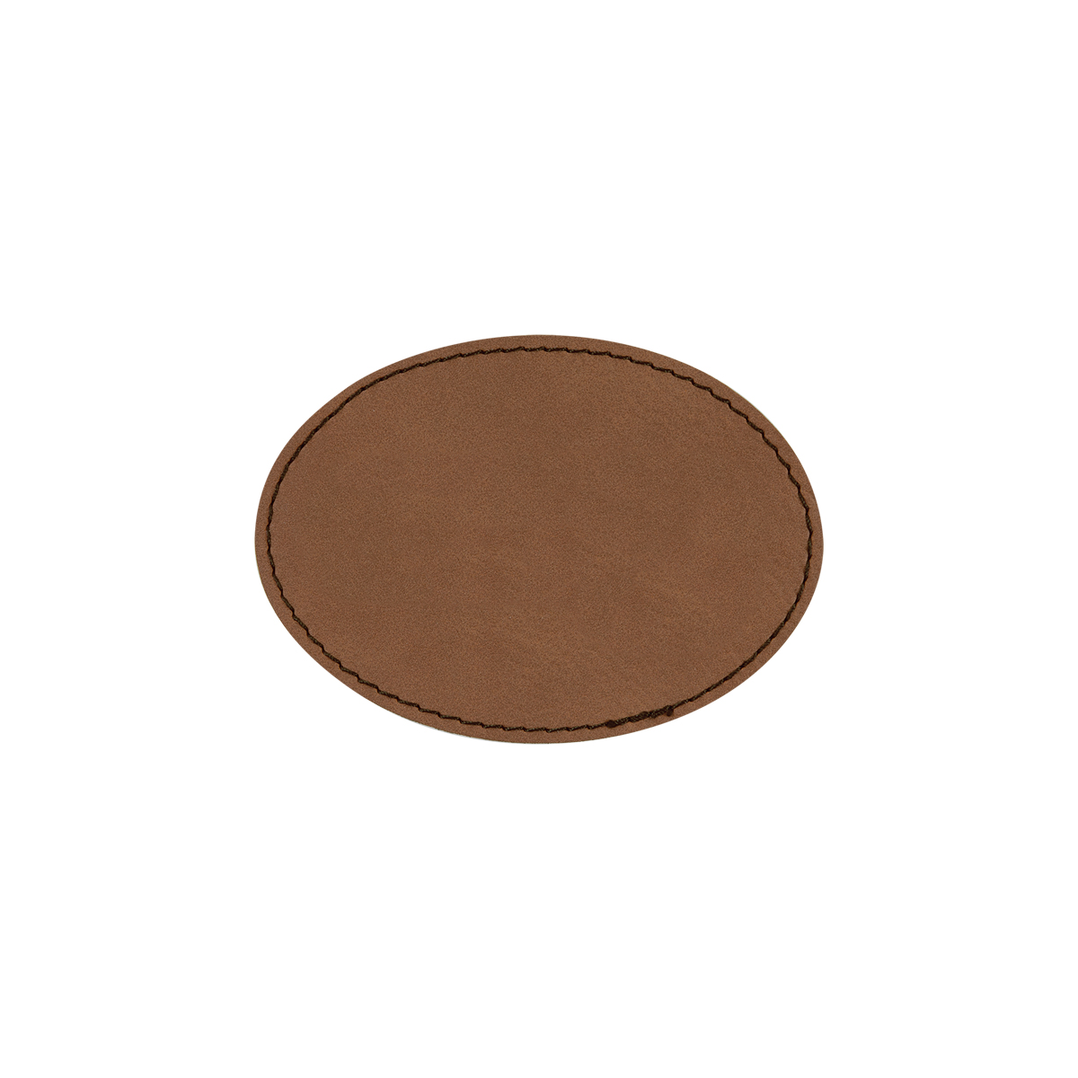 3" x 2" Dark Brown Leatherette Oval Patch with Adhesive 2