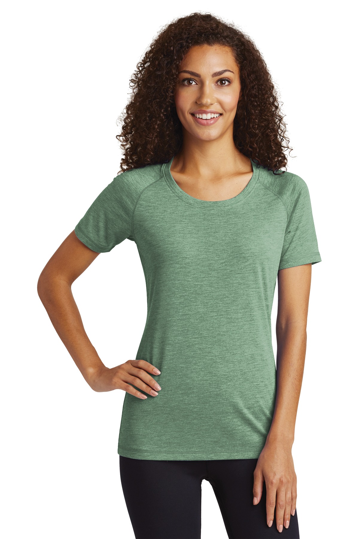 Sport-Tek Women's PosiCharge Tri-Blend Wicking Scoop Neck Raglan Tee. LST400 71