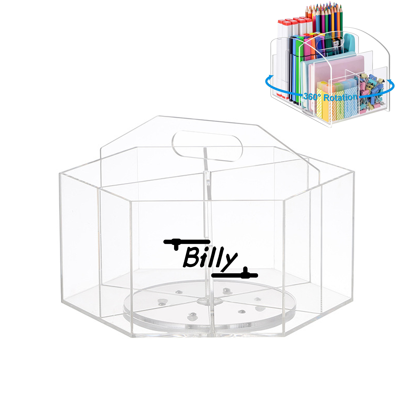 Marker 360-Degree Rotating Pen Organizer With 6 Compartments