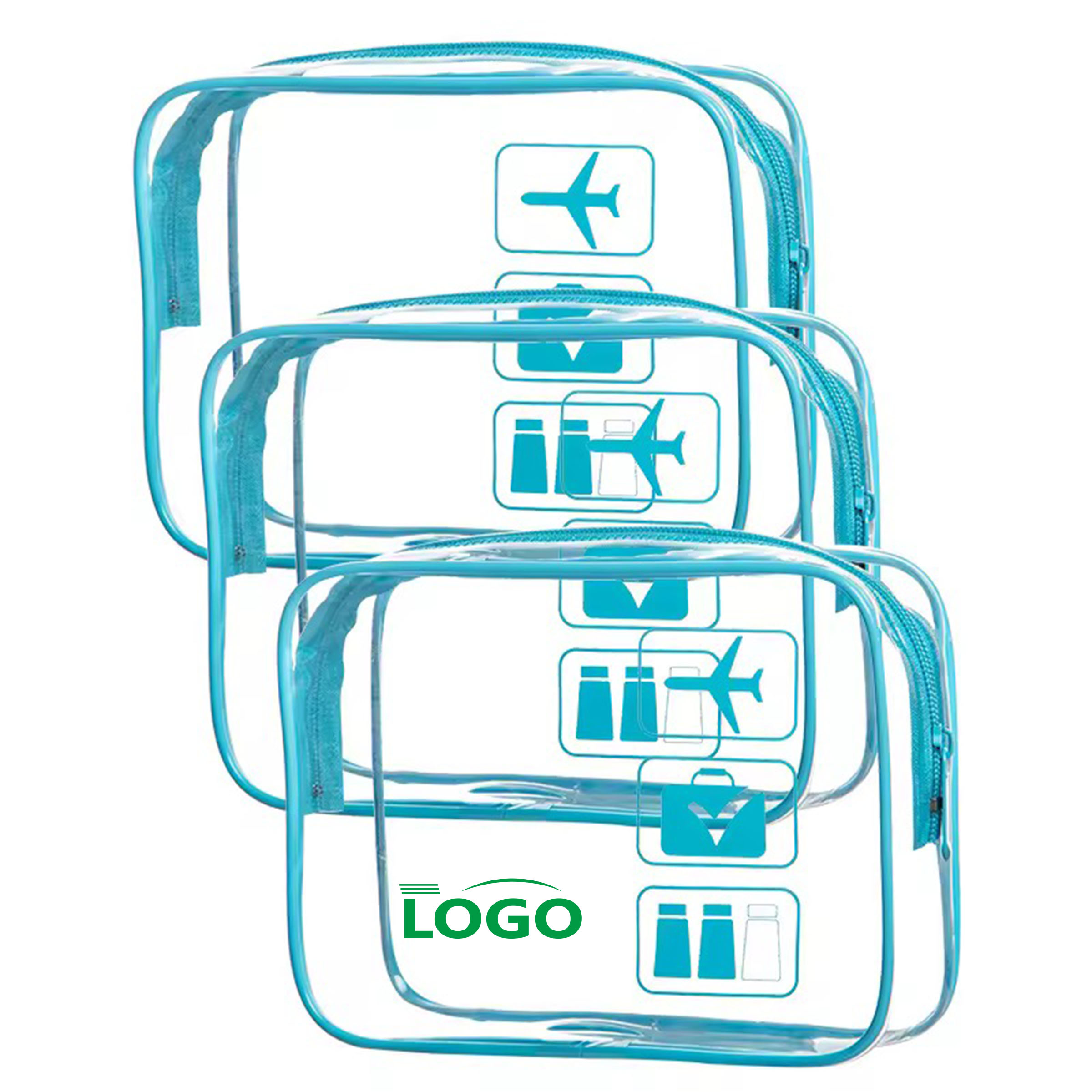 Transparent Cosmetic Pouch with Multicolor Zippers 2