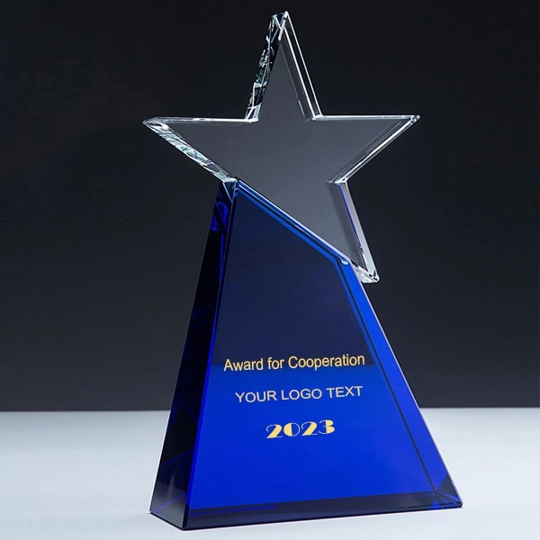 Crystal Star with Blue Base Awards 3