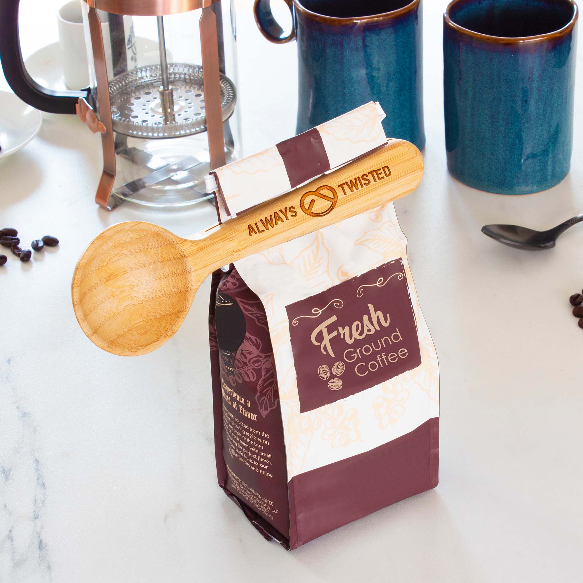 Bamboo Coffee Scoop with Built In Bag Clip 5