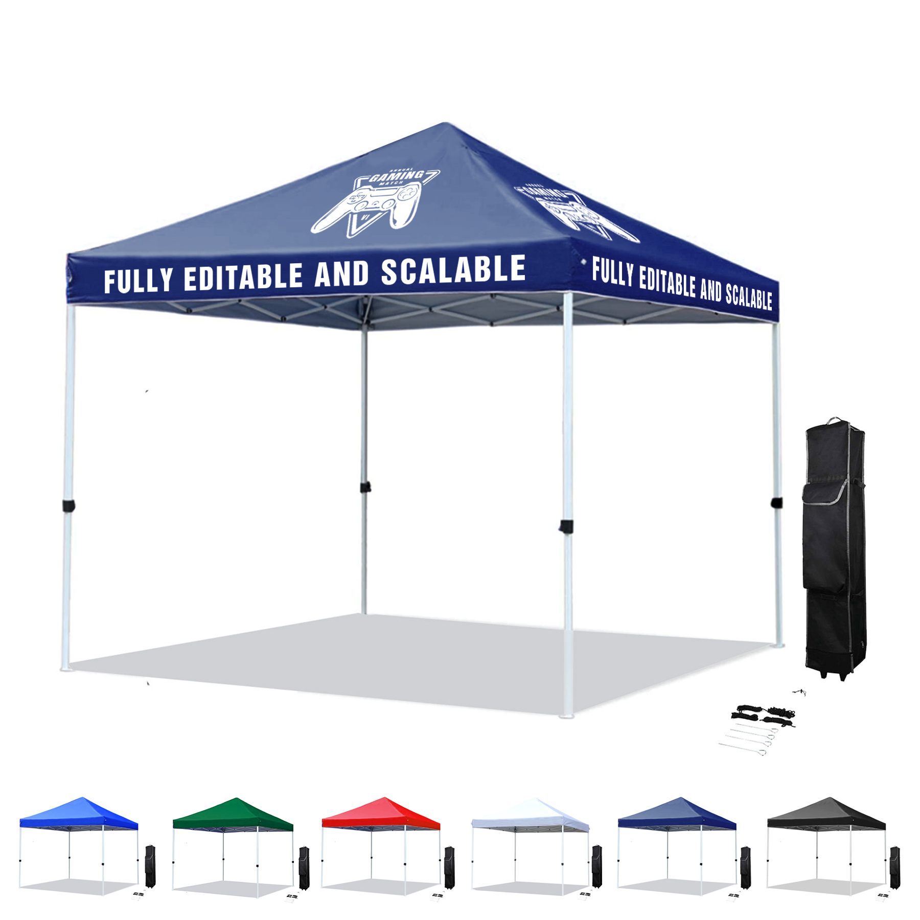 10' X 10' Commercial Grade Pop Up Canopy Tent Kit (Ocean) 5