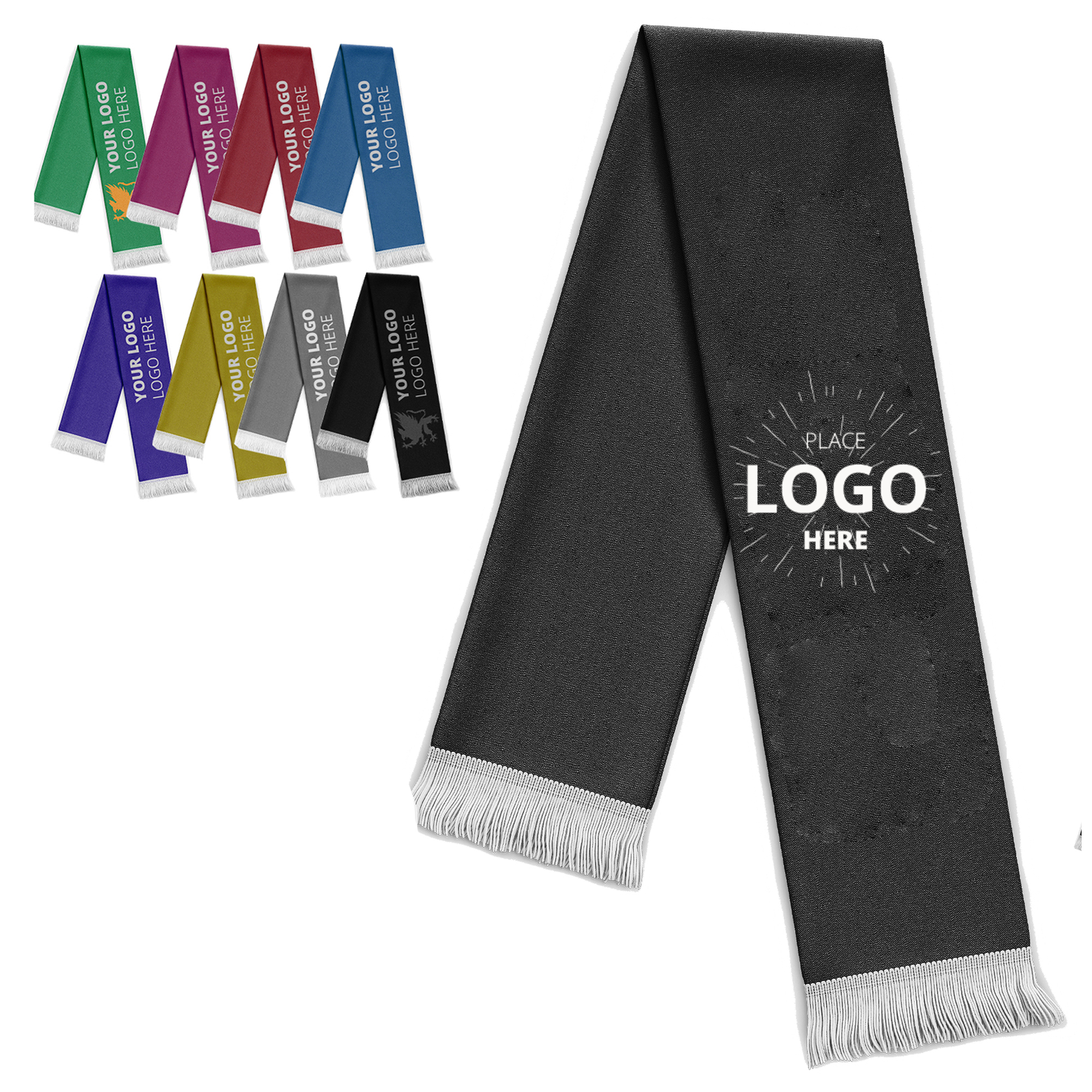 Custom Polyester Printed Soccer Fan Scarves 2