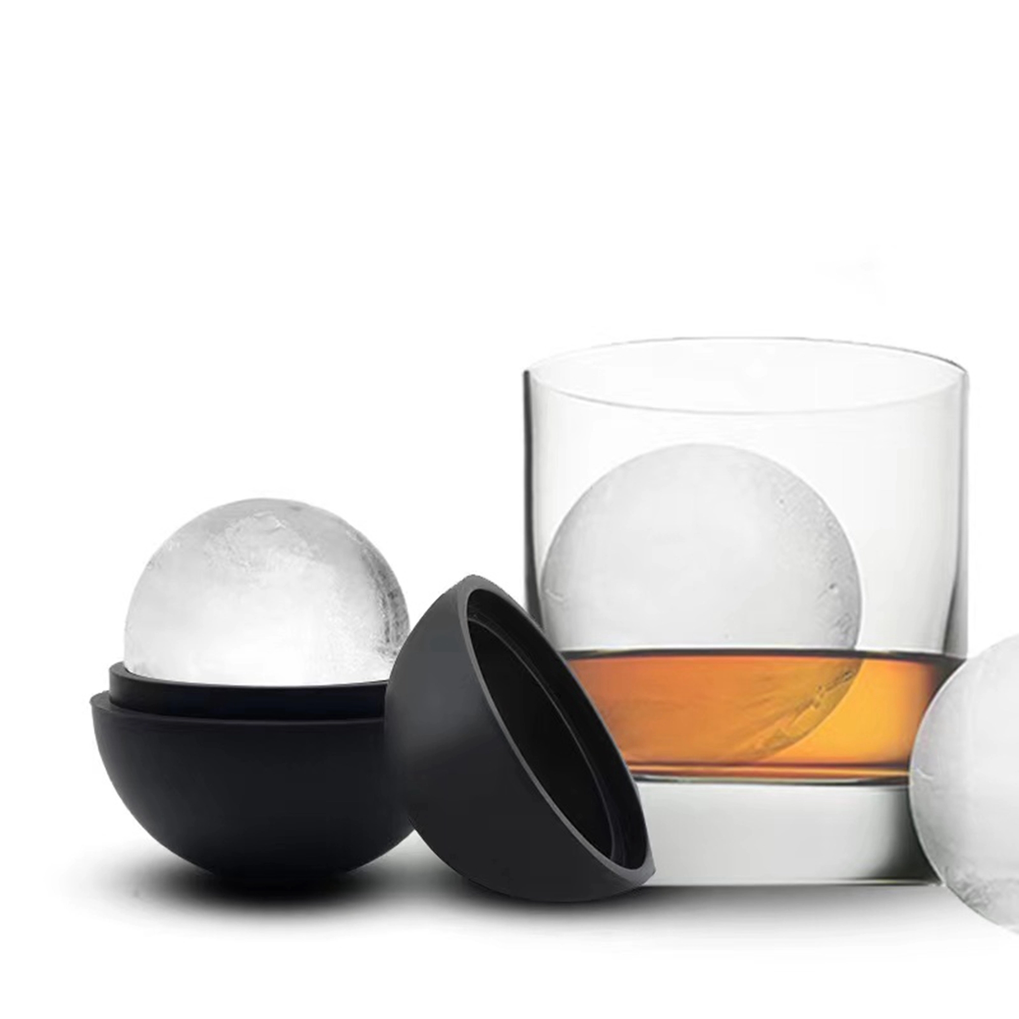 Ice Cube Trays Silicone Whiskey Ball Maker with Lids 6