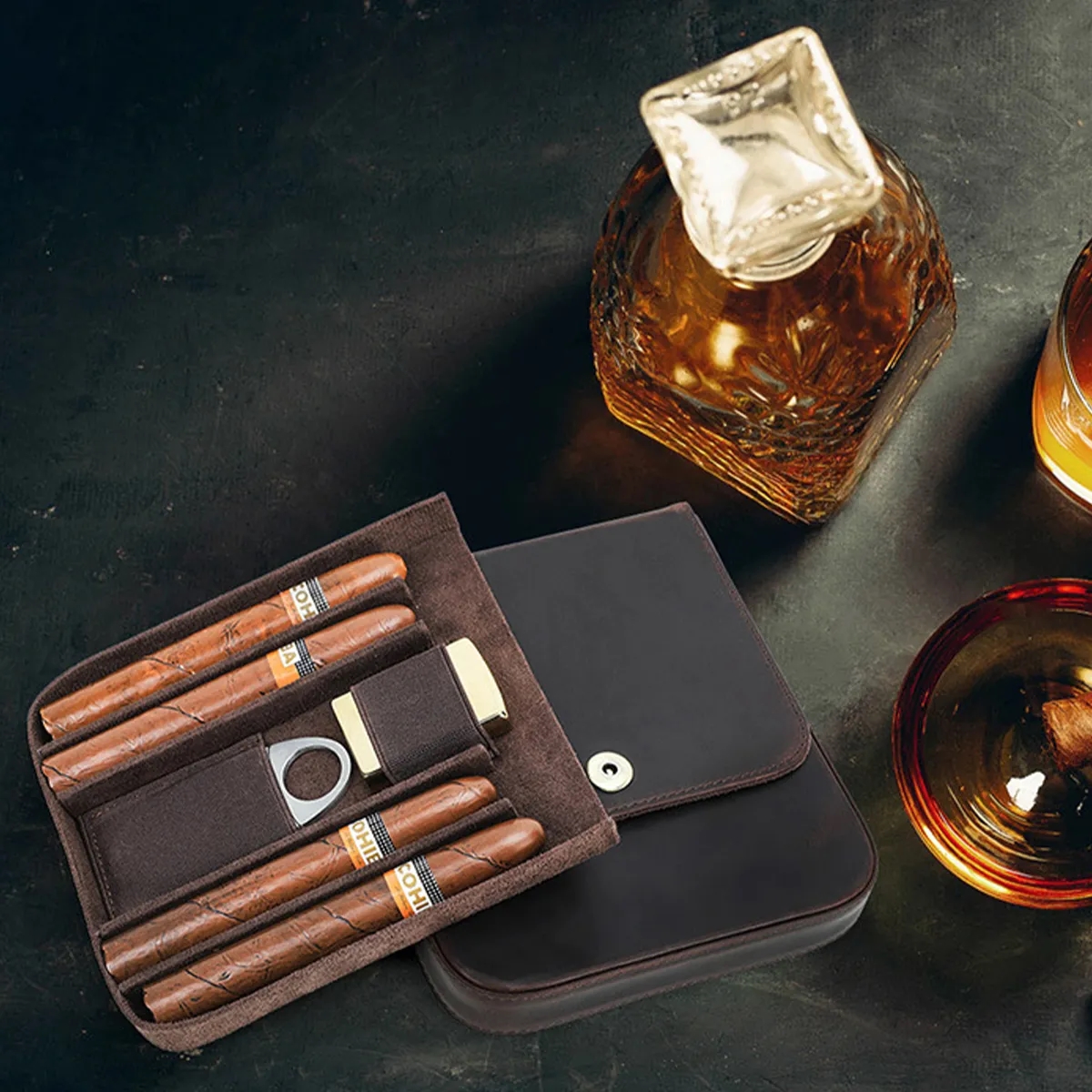 Box Pen Storage Small Case Delicate Organizer Leather 3