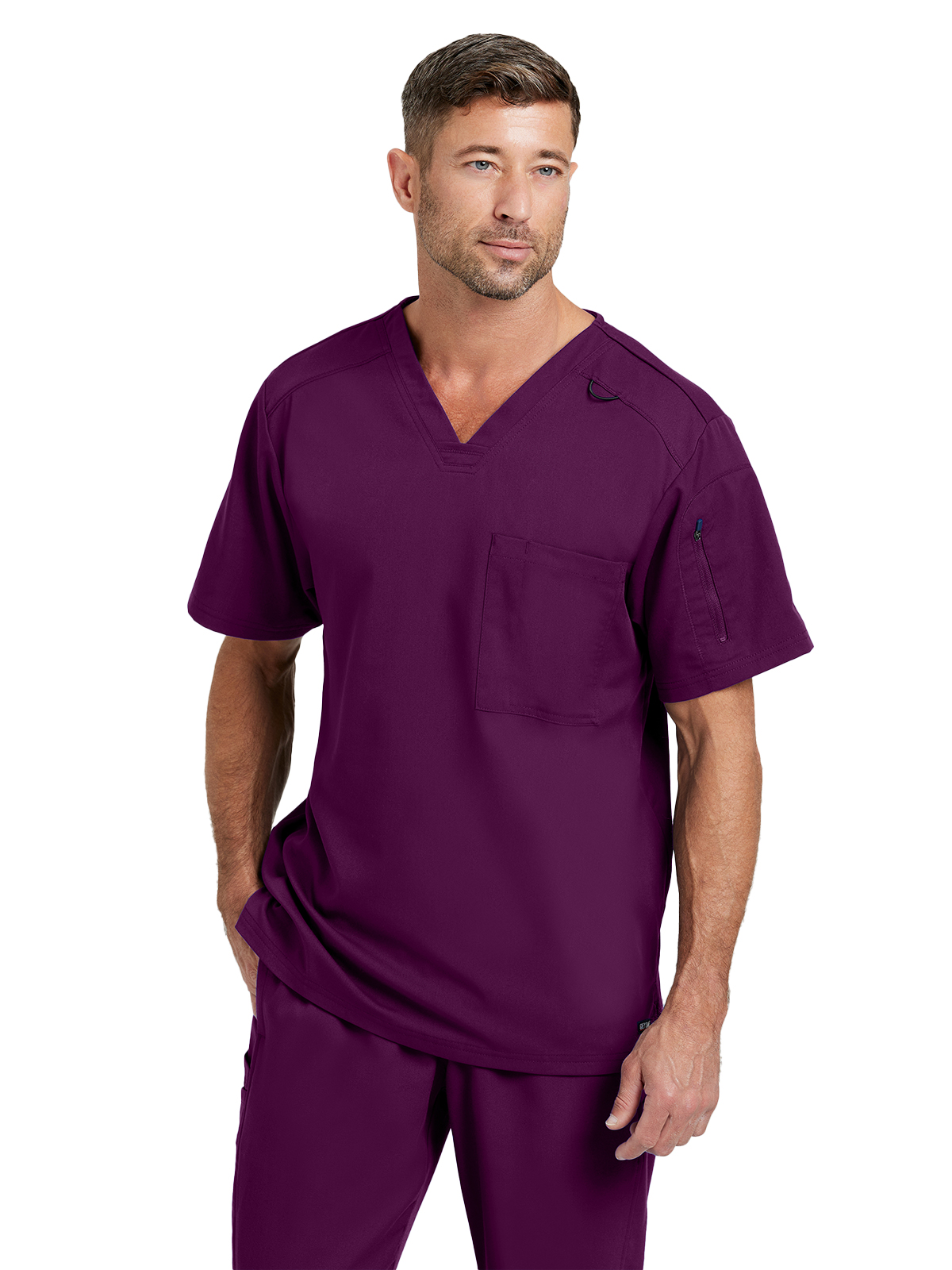 Grey's Anatomy Spandex Stretch - Men's Two-Pocket V-Neck Murphy Scrub Top 40