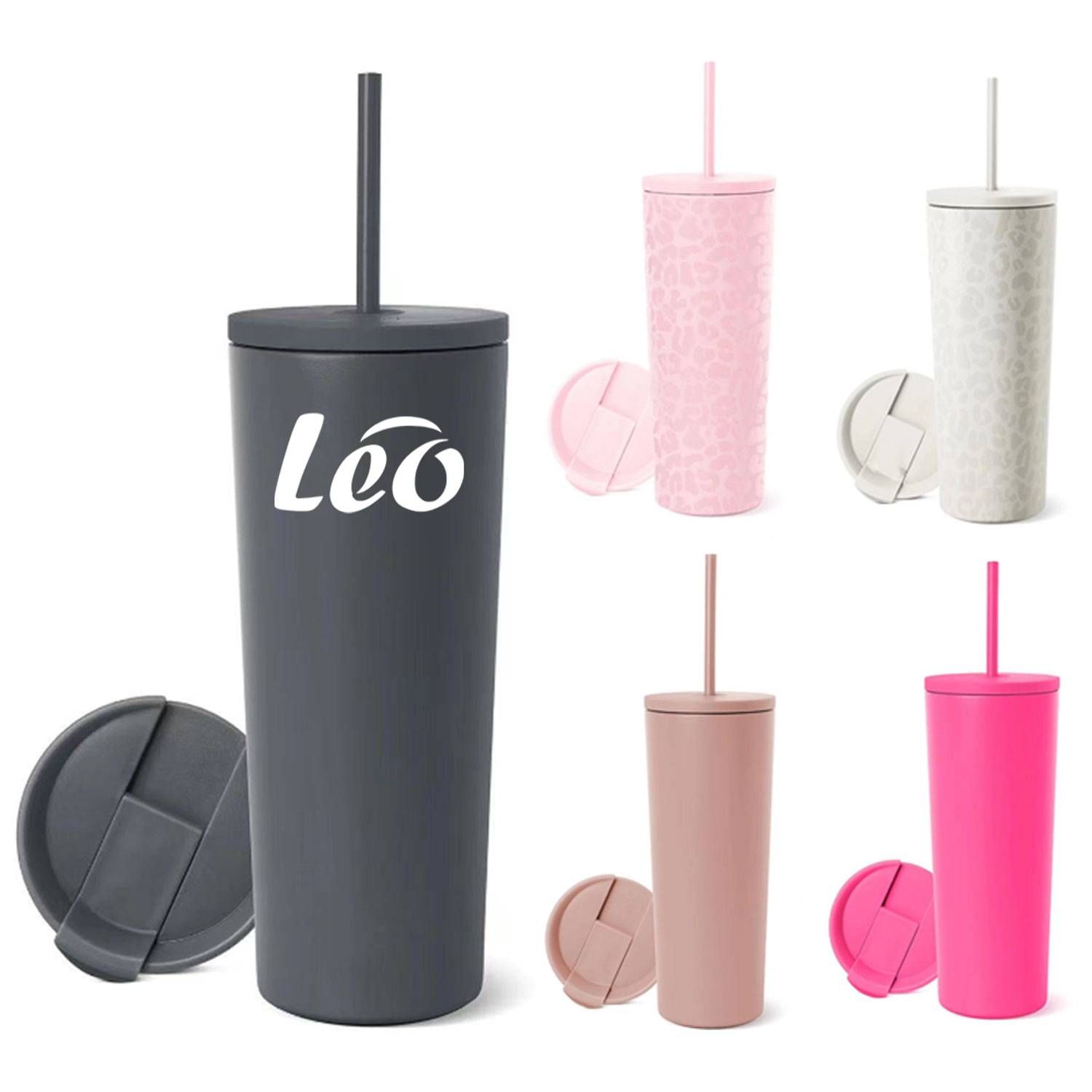 24oz straight stainless steel straw insulated cup 15