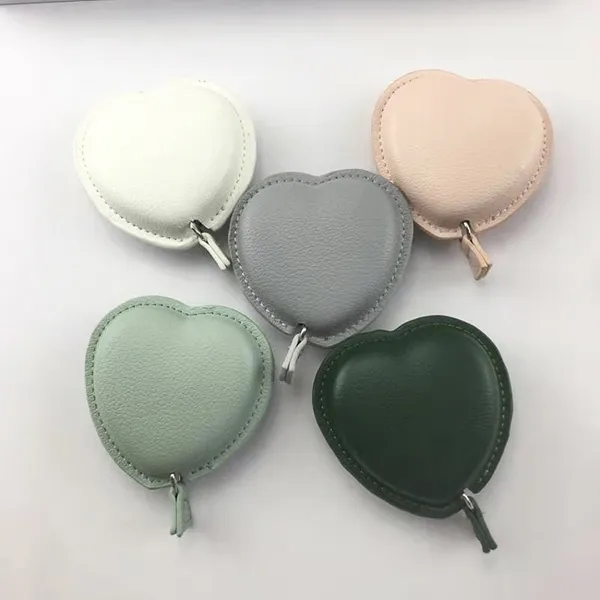 PU Leather Heart-Shaped Mini Tape Measure 3