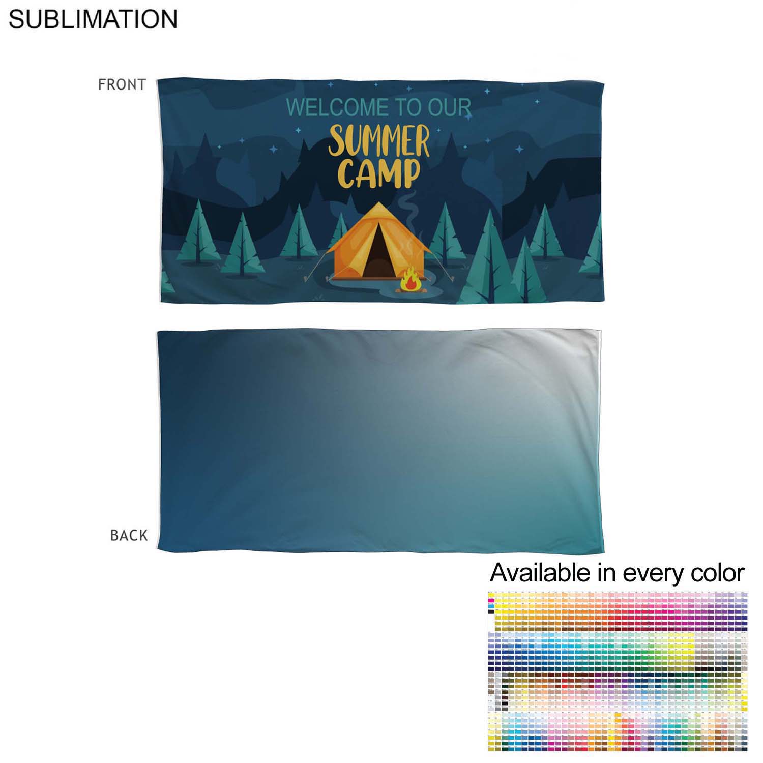 Camping Towel in Absorbent and Compact Microfiber Dri-Lite Terry, 30x60, Sublimated 2 sides 5