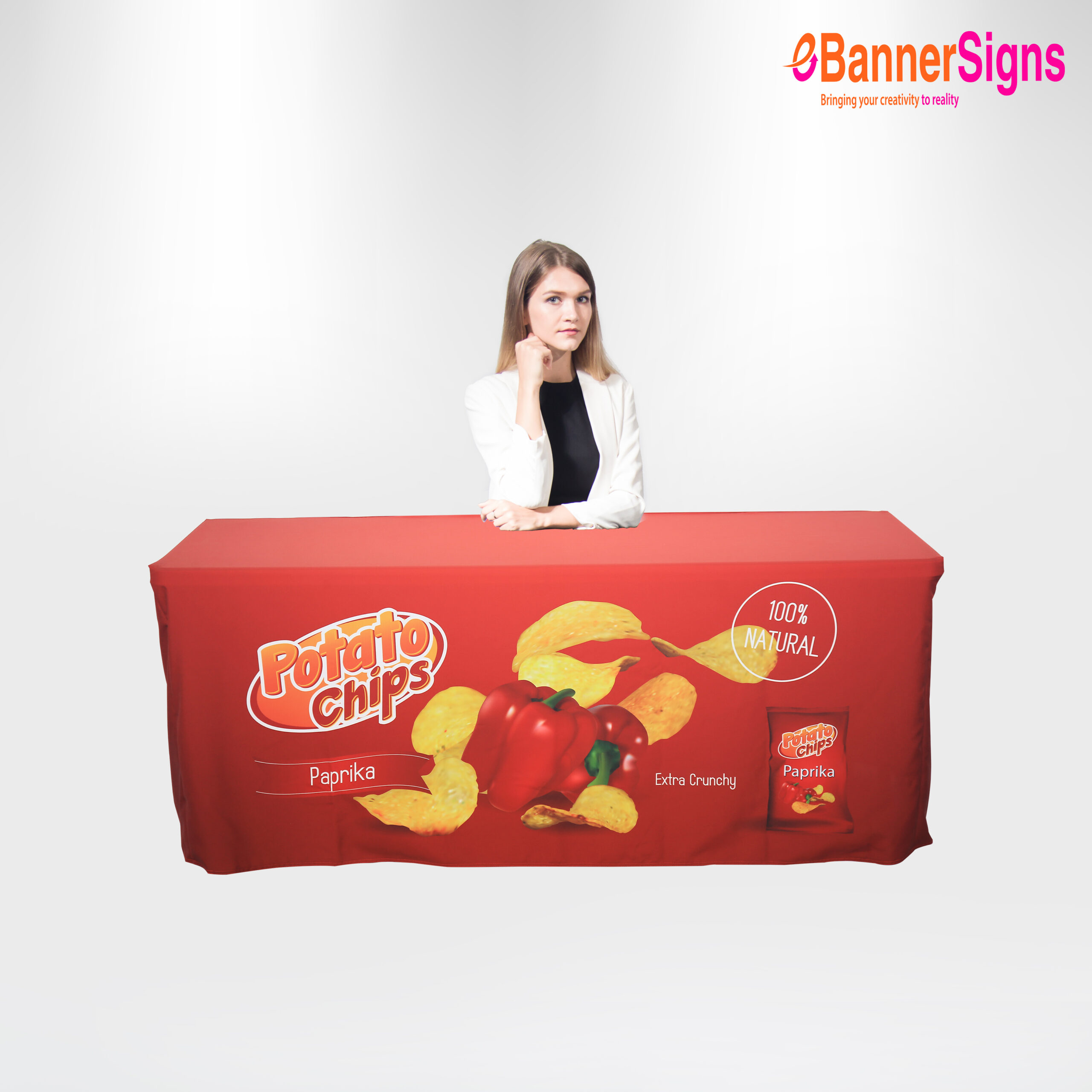 Fitted Table Cover (4-Sided Closed Back with Zipper)