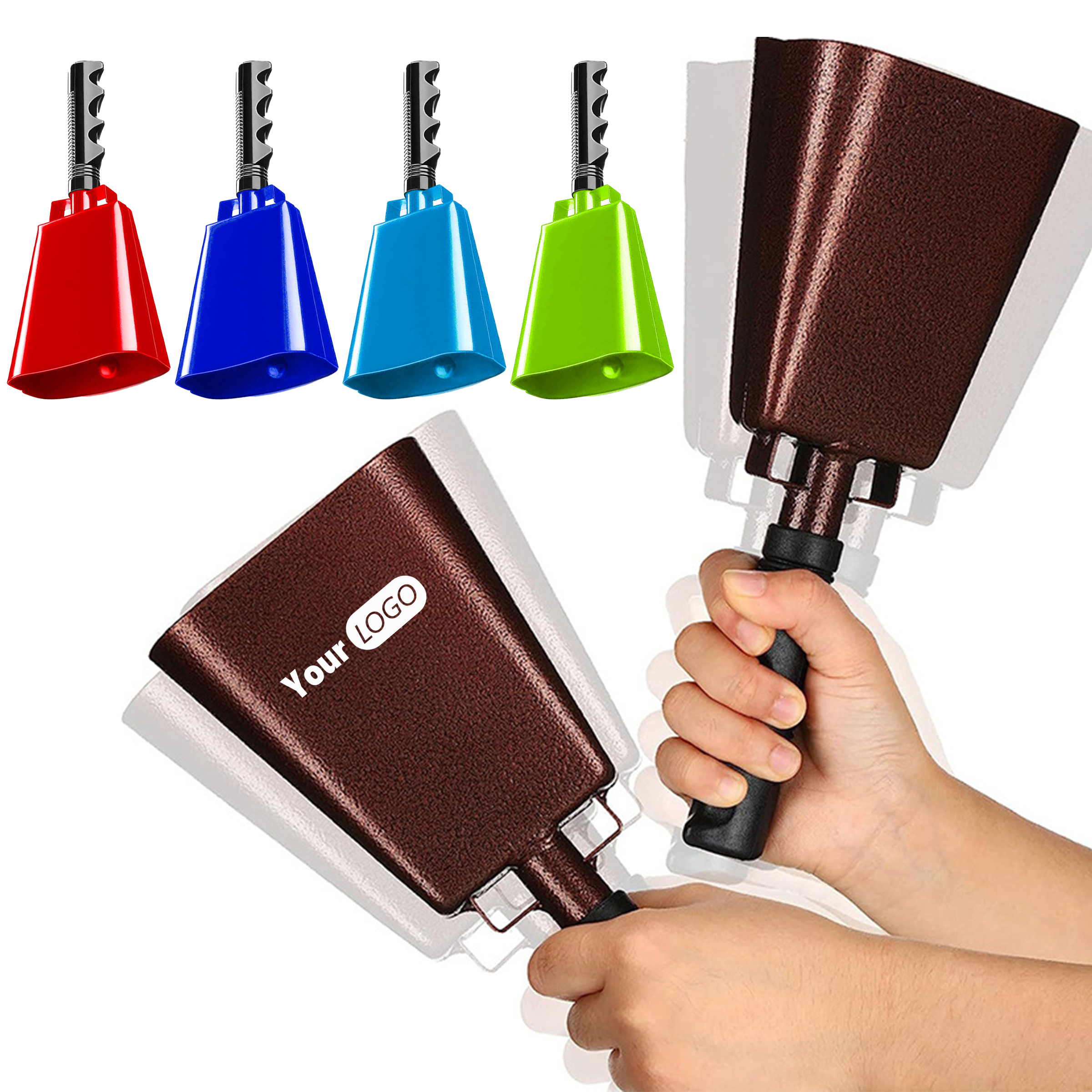 Iron Loud Cow Bells Noise Makers With Handle For Game Day Cheers 2