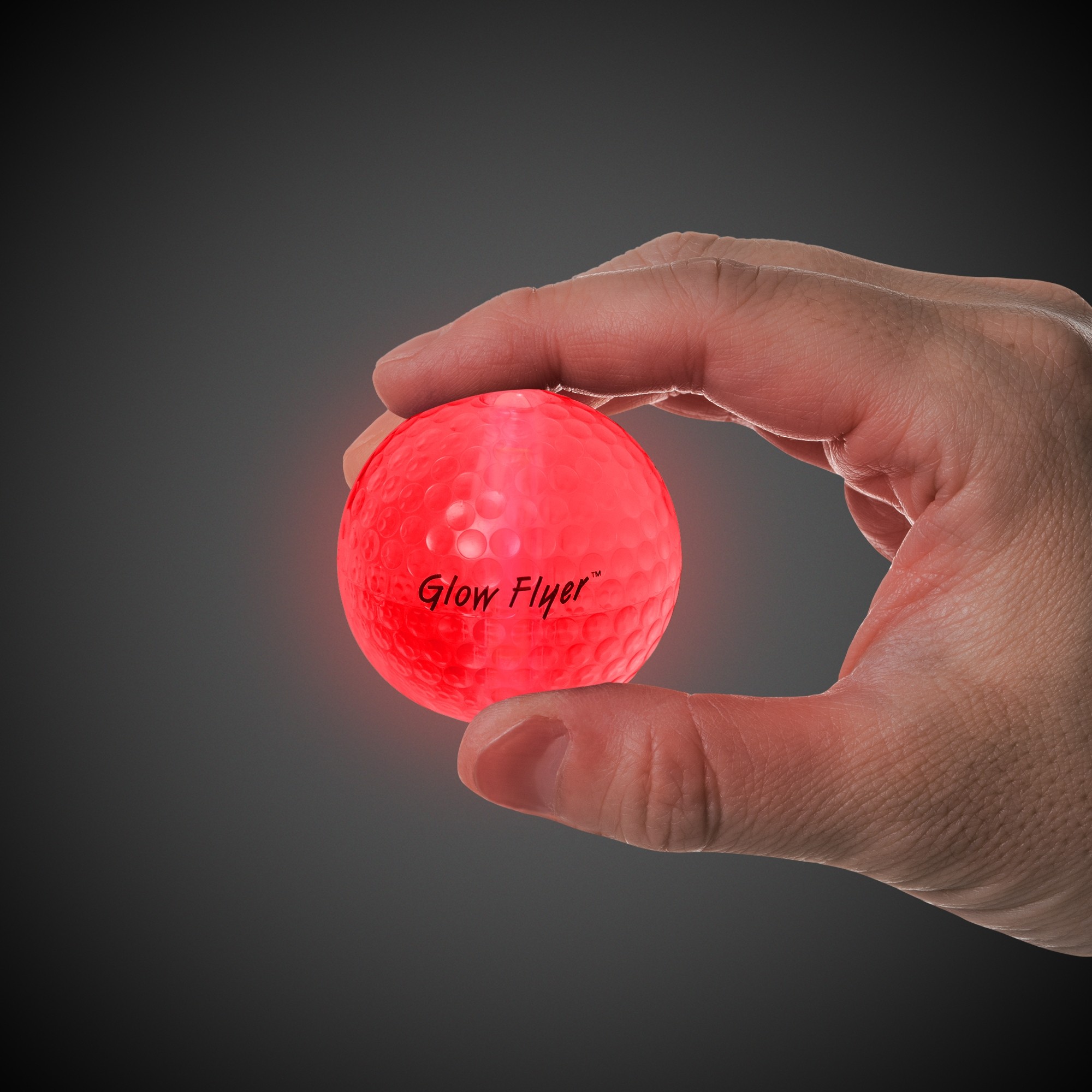 RED GLOW FLYER GOLF BALL (with a 1 1/2'' Jumbo Lightstick) 1