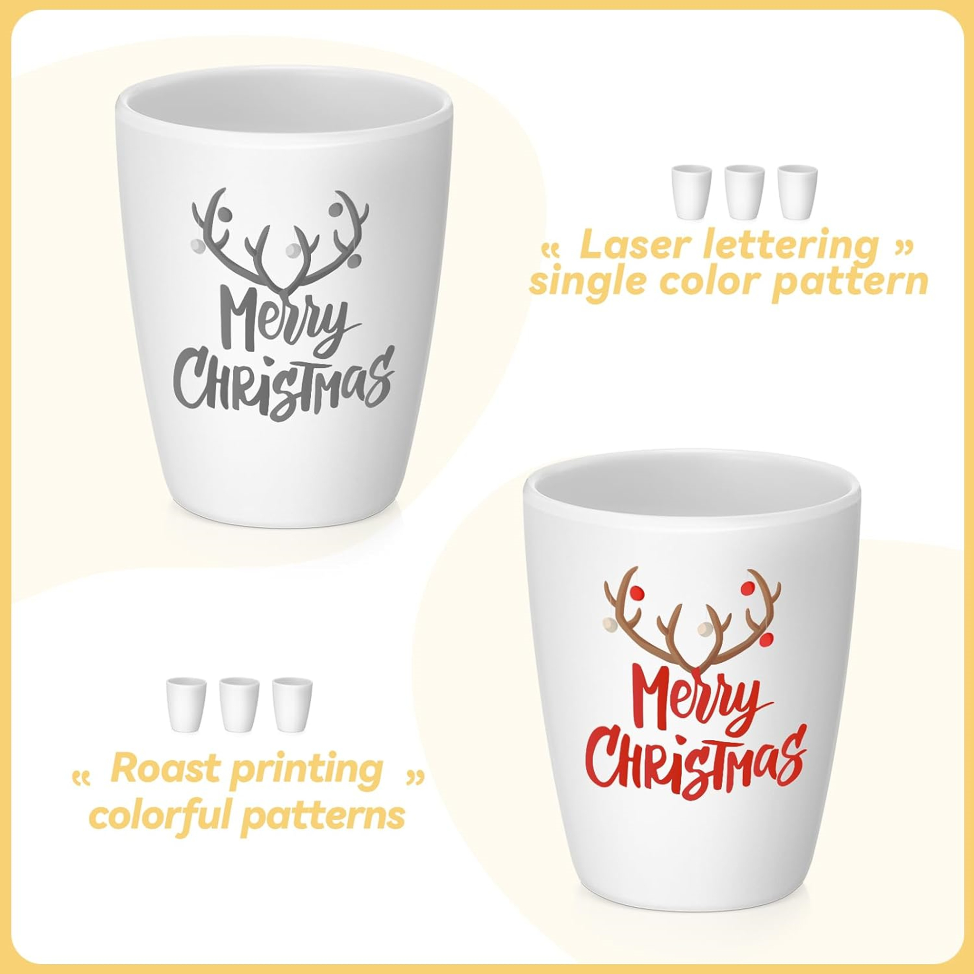 White Melamine Cups 9 oz 3