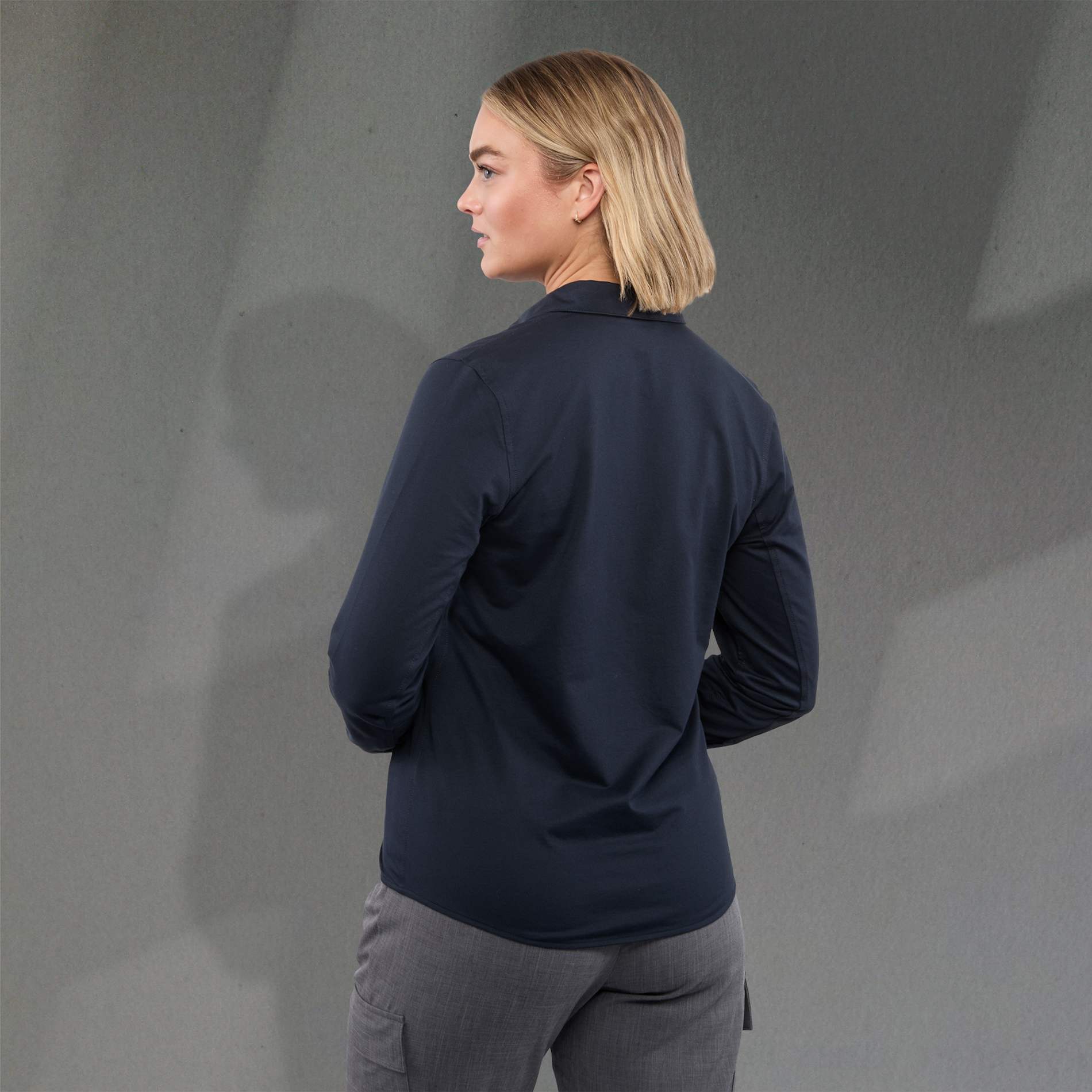 TATRA Eco Long Sleeve Knit Button Up Shirt-Women's 105