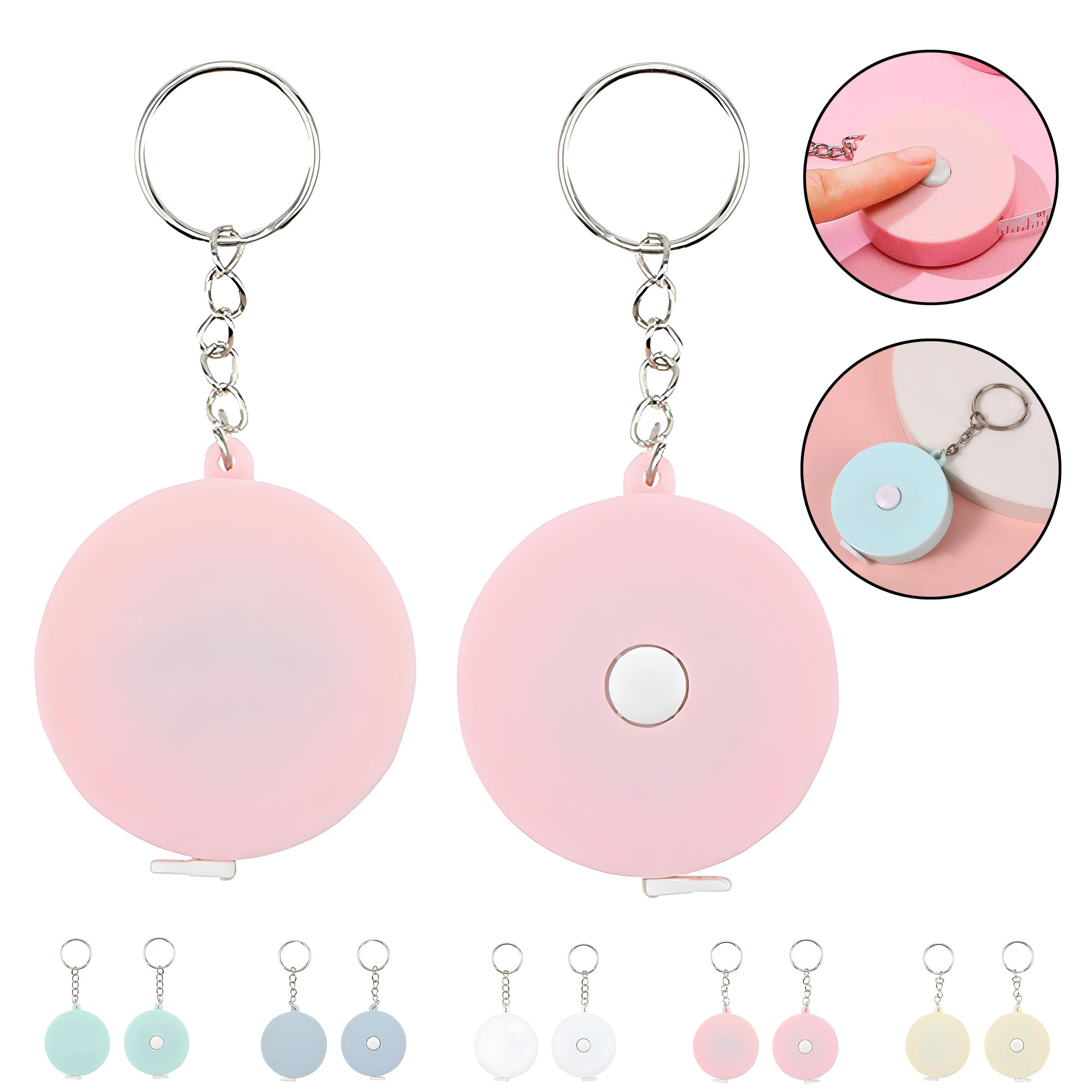 Customizable 1.5m Round Keychain Tape Measure with Logo 2