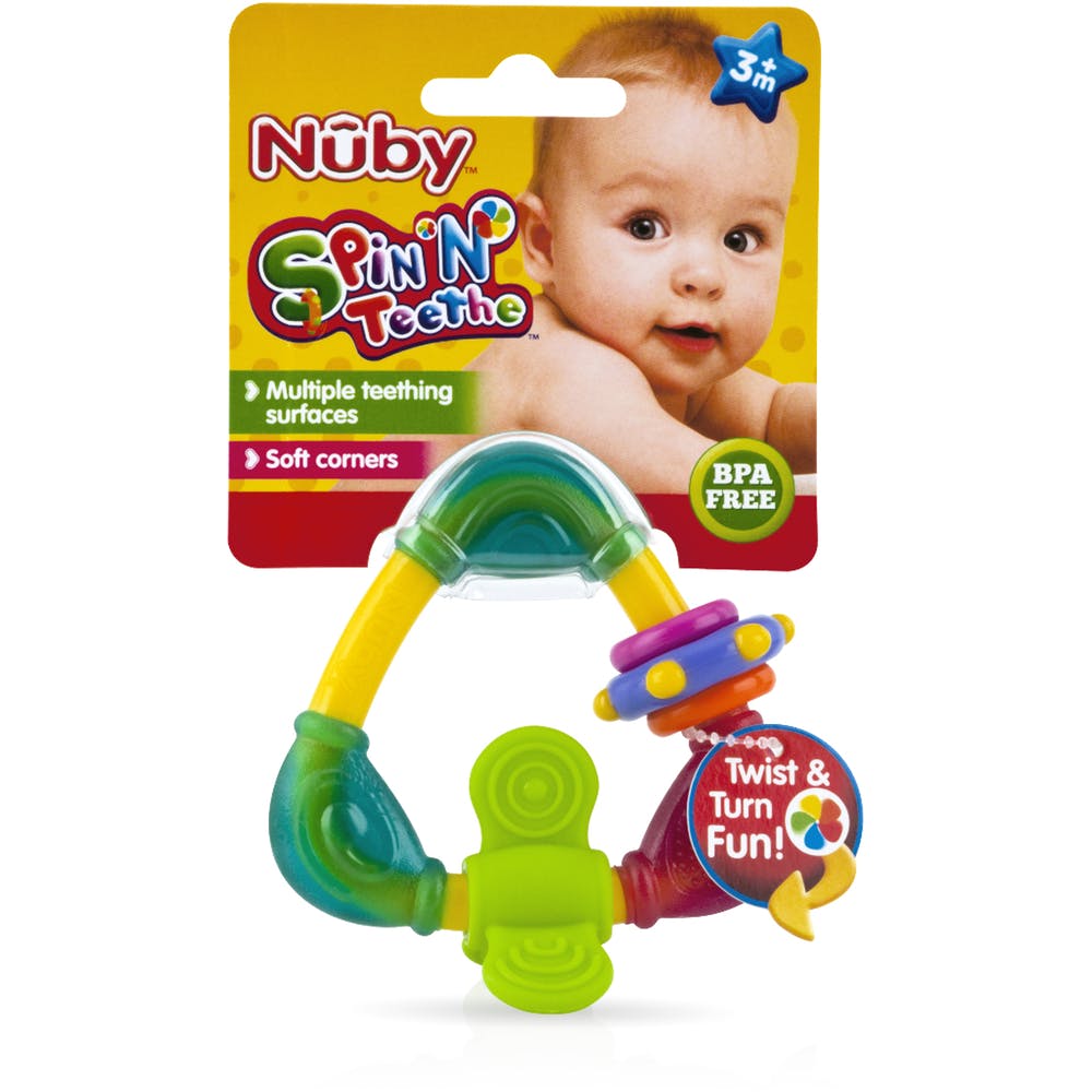 Nuby Spin N' Teethe Triangle Teethers - BPA-Free 3M+ 2