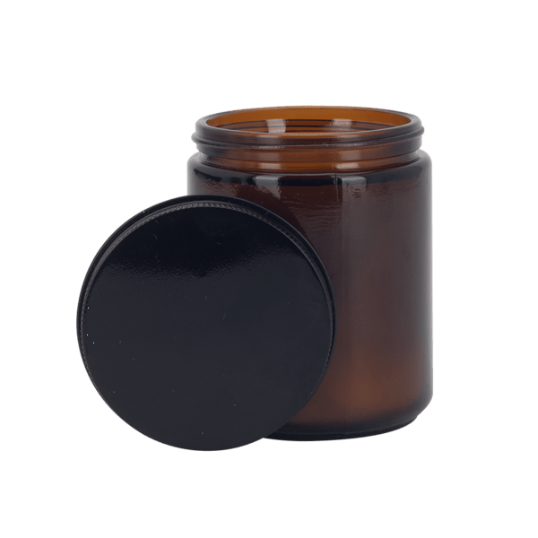 8 oz Amber Candle with Lid 1