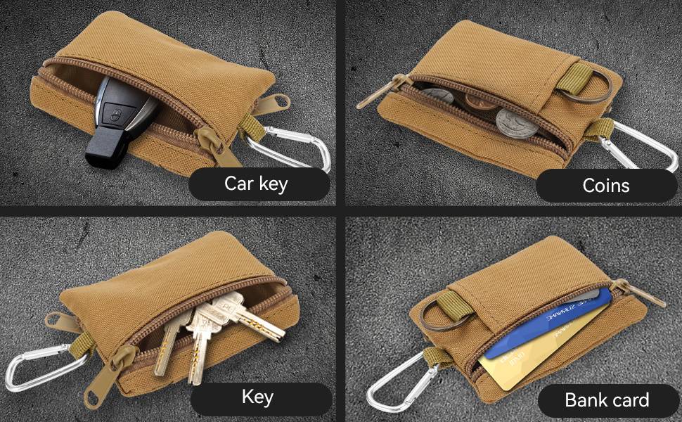 Mini Size EDC Utility Pouch Bag Waist Pack w/ Carabiner 12