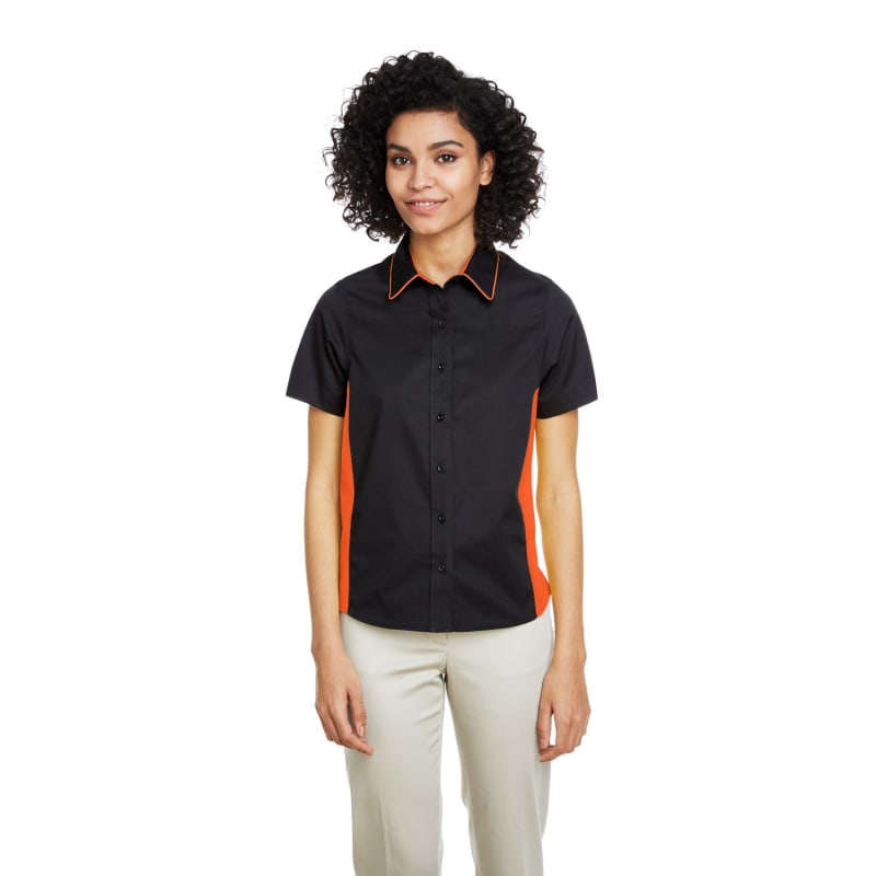 Harriton Ladies' Flash IL Colorblock Short Sleeve Shirt 25