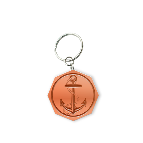 Customized Solid Iron Keychain with Shiny Copper Plating 5