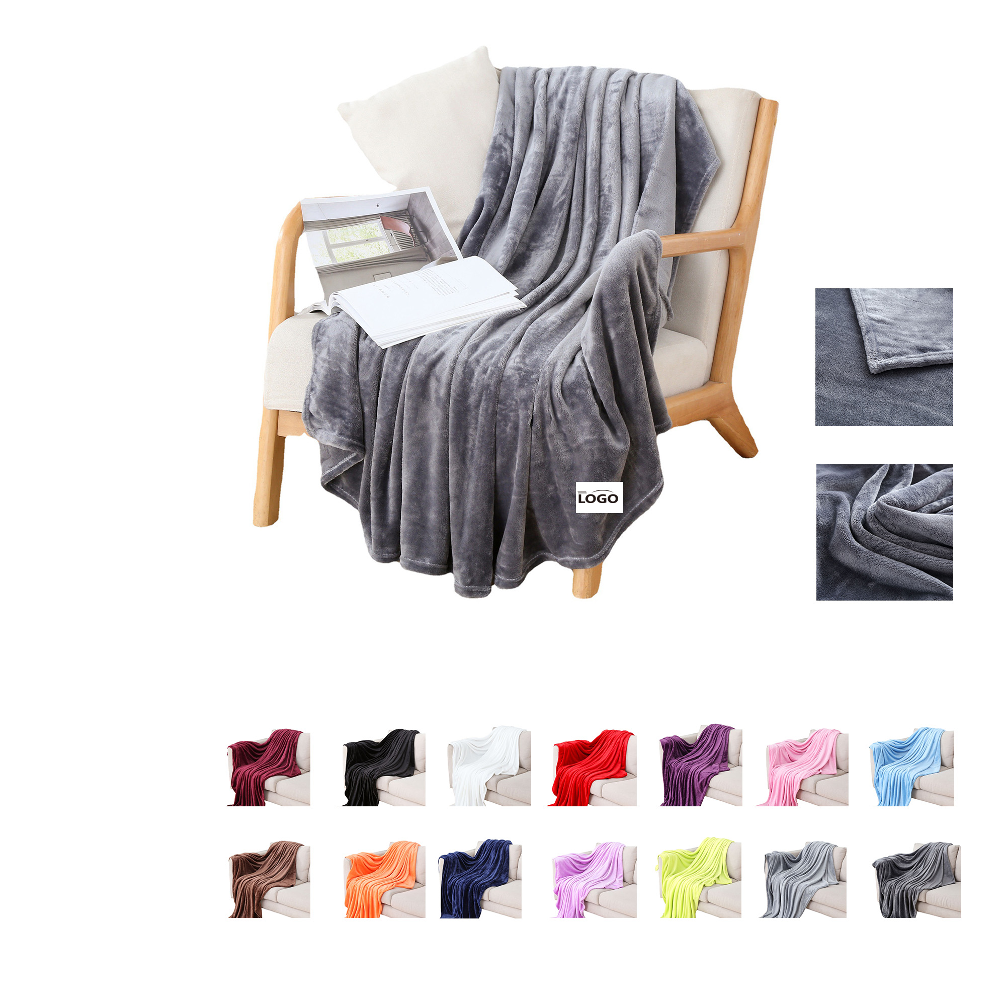 Interweaved Blanket for Sofa Couch Soft Flannel Fleece 16