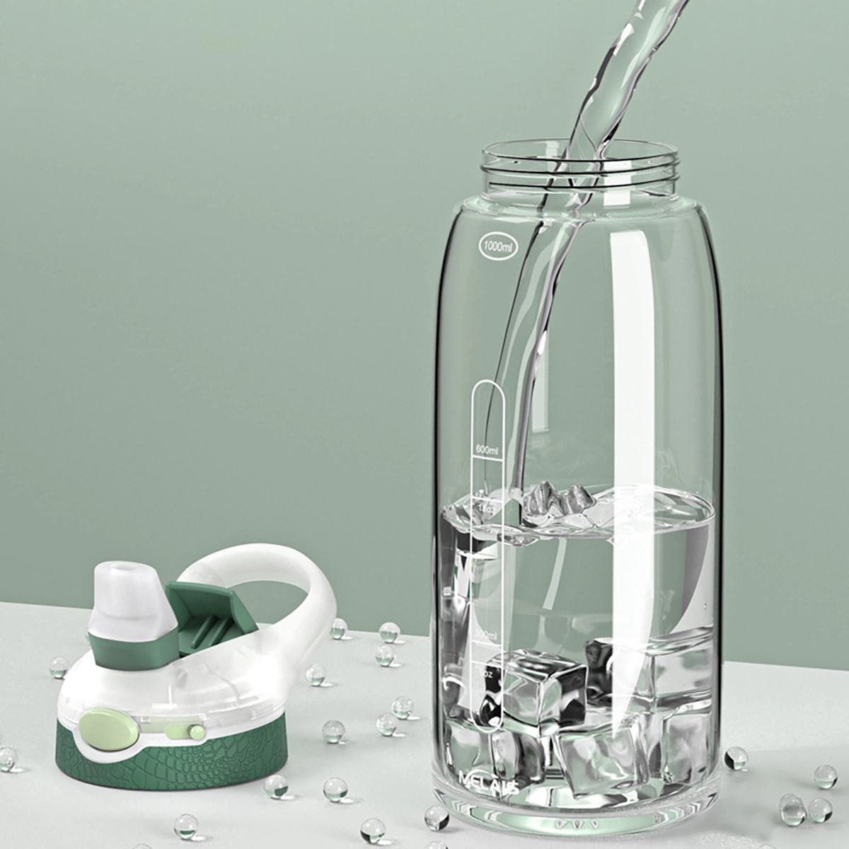 1000Ml Sports Water Bottle With Straw 3
