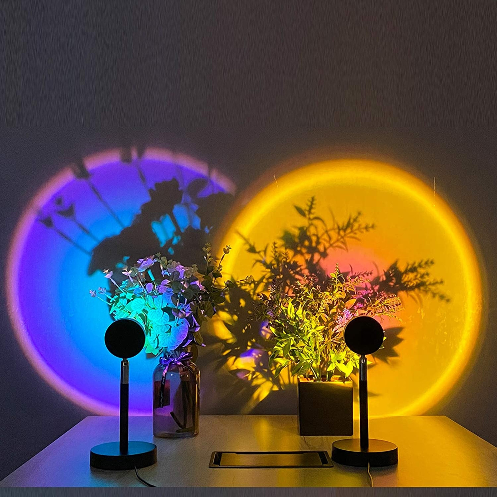 16 color Telecontrol Sunset Rainbow Projection Lamp 2