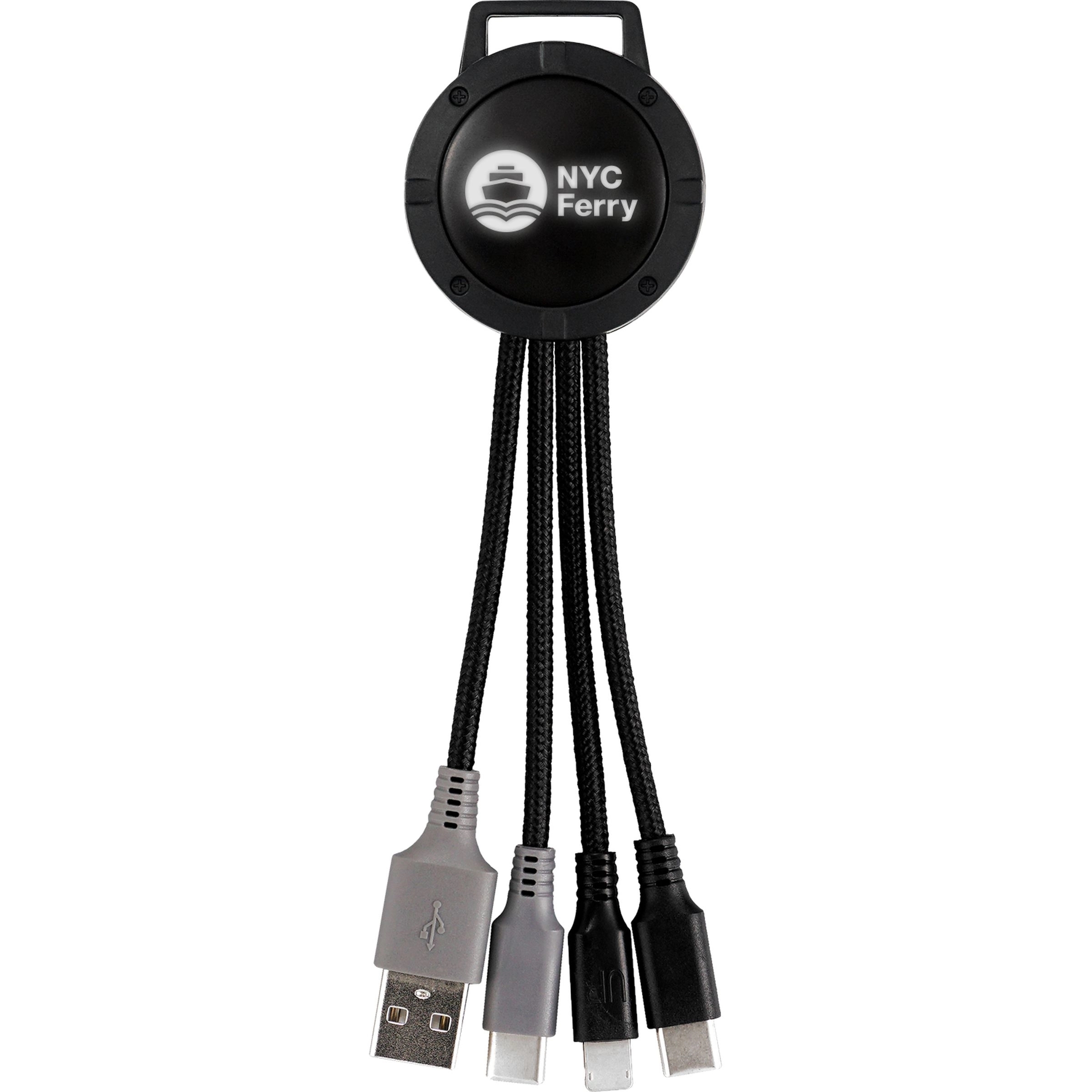 Light Up Color Two Tone Dual Input 3-in-1 Charging Cable 7