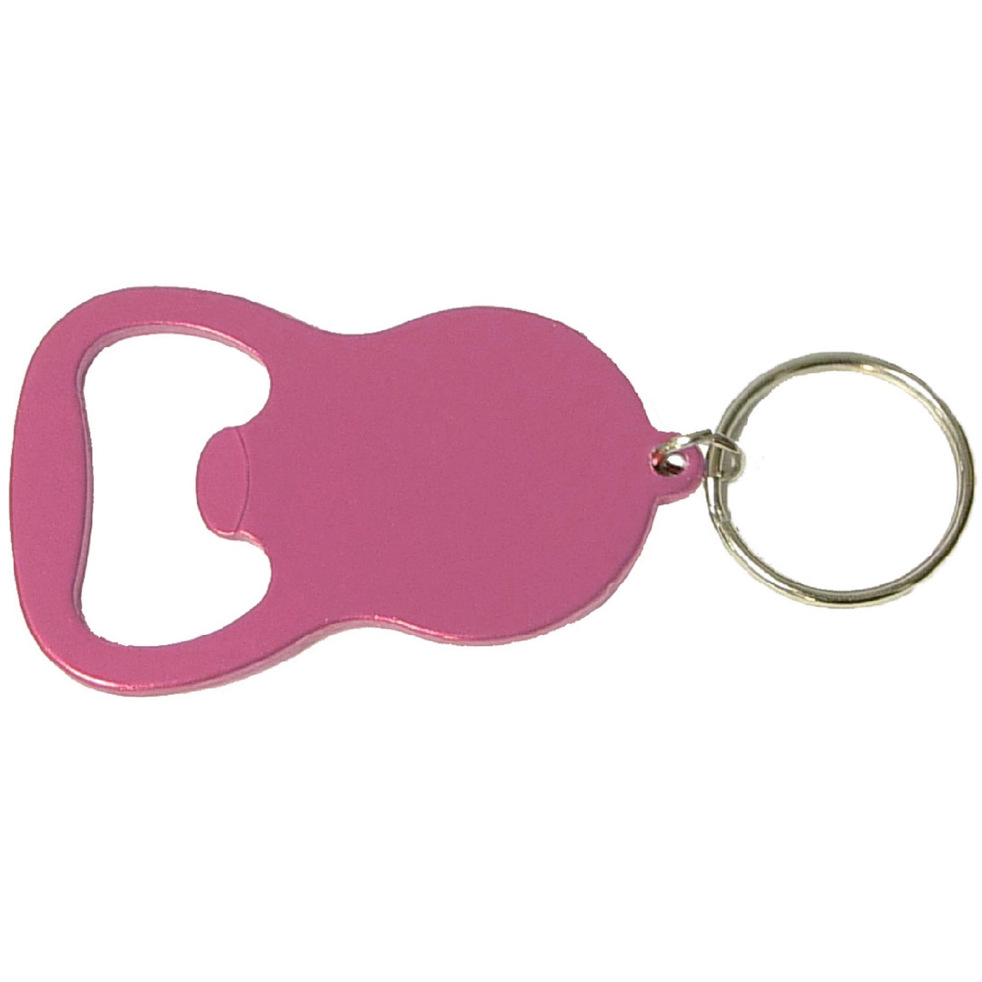 Round shape plain bottle opener with split key ring. 2