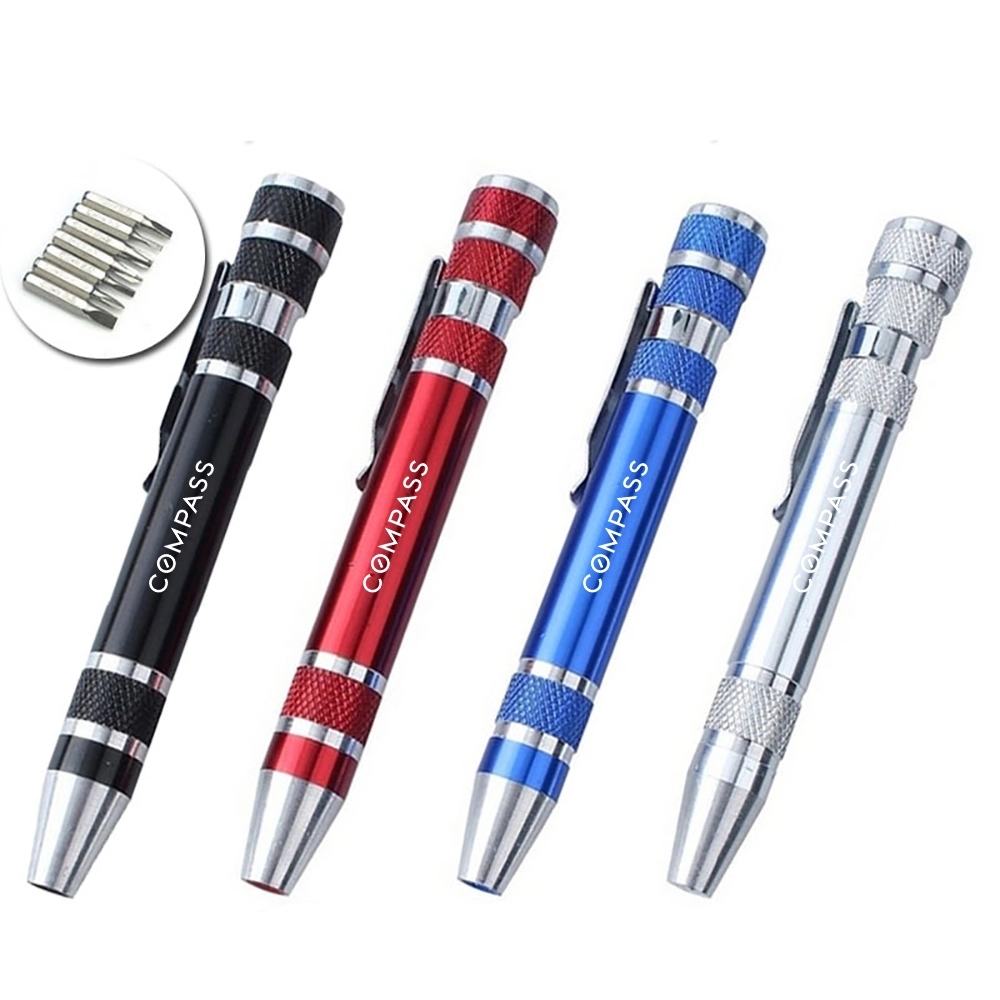 8 In 1 Aluminum Pen-Style Tool Kit 1