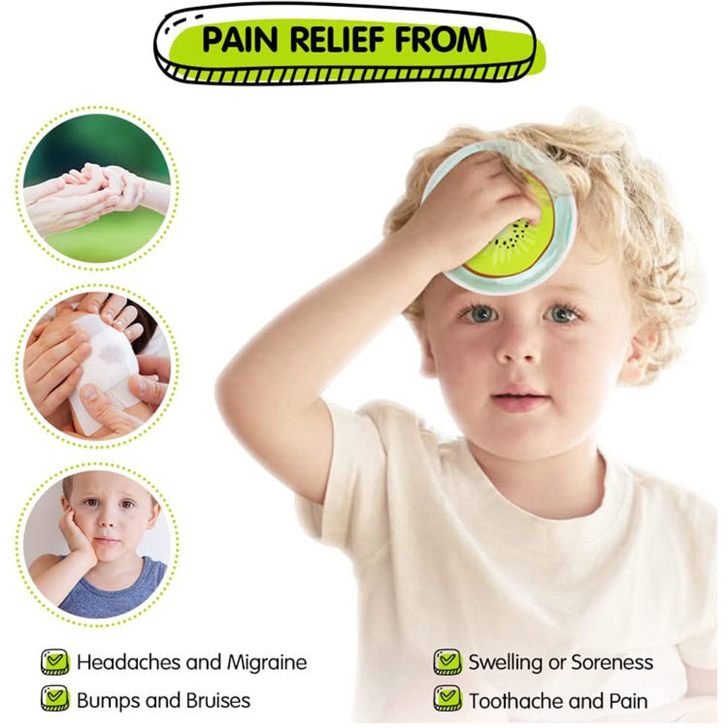 Kids' Reusable Fruit Ice Pack - Hot & Cold for Pain Relief 8