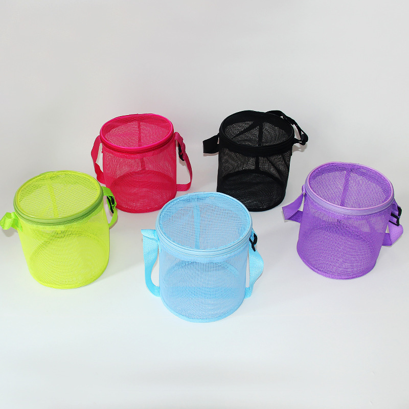 Cylindrical Mesh Tote Shell Bags 2
