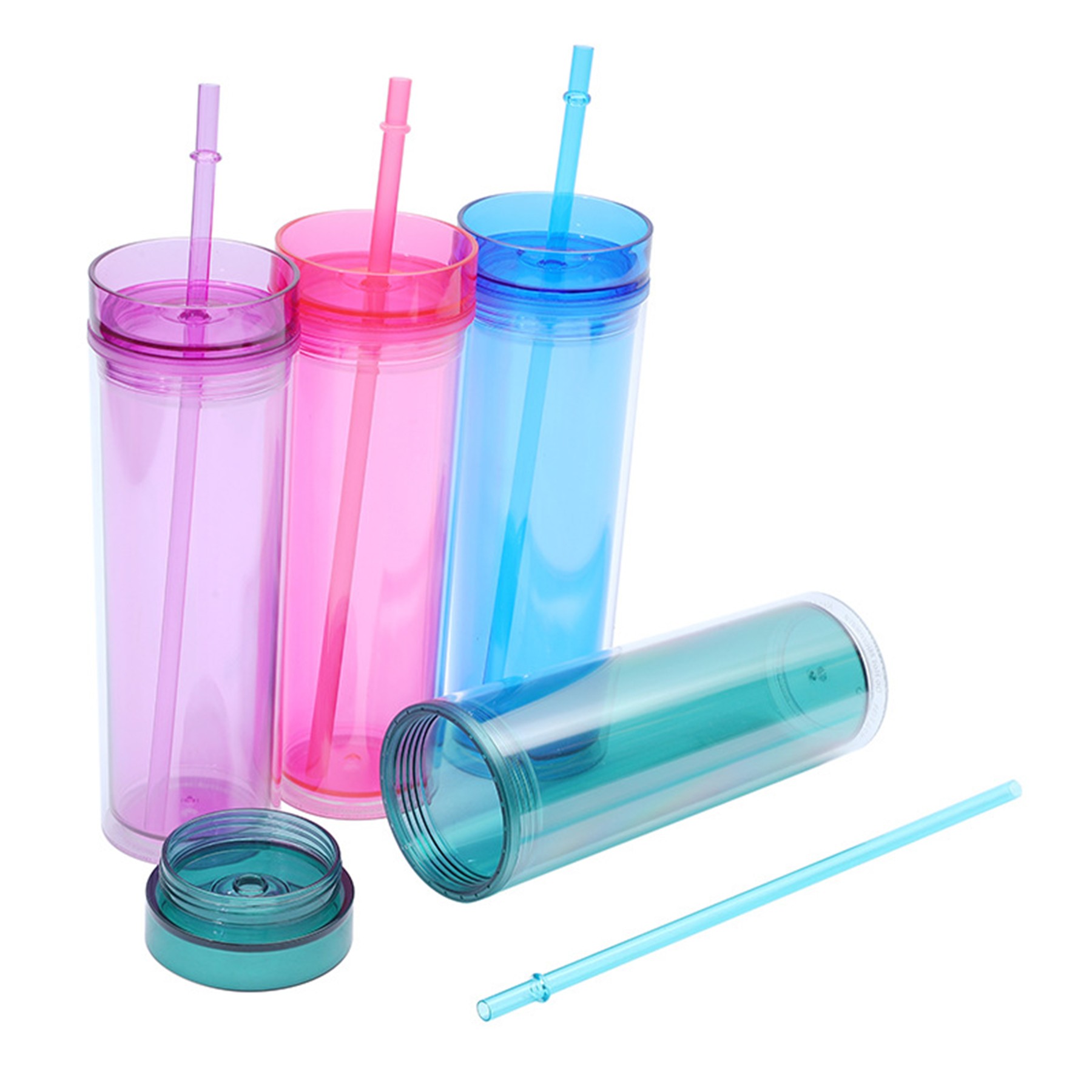 16 Oz. Plastic Tumblers W/Lids & Straws, custom plastic cup with logo imprint 7