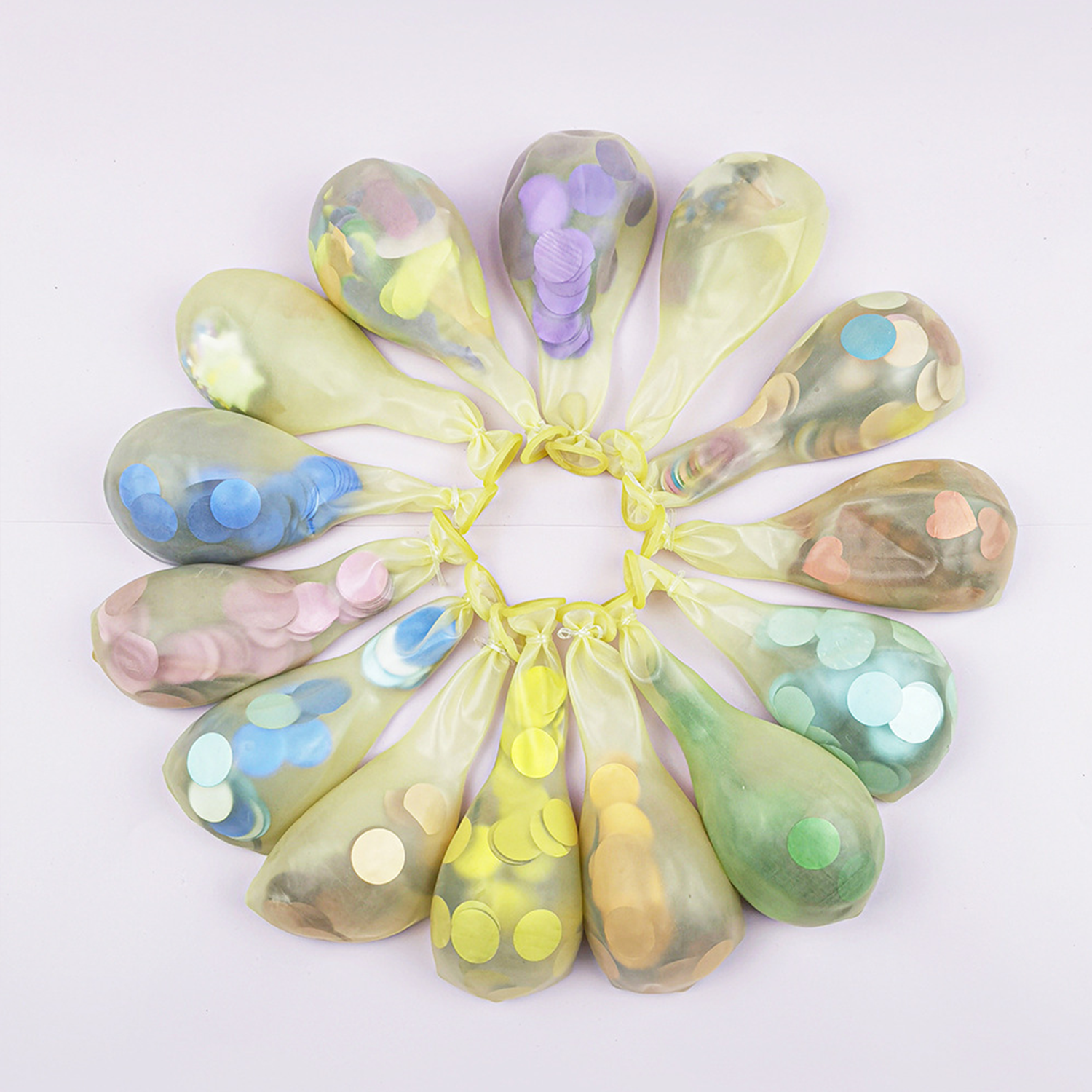 12" Party Decorations Transparent Confetti Latex Balloons 7