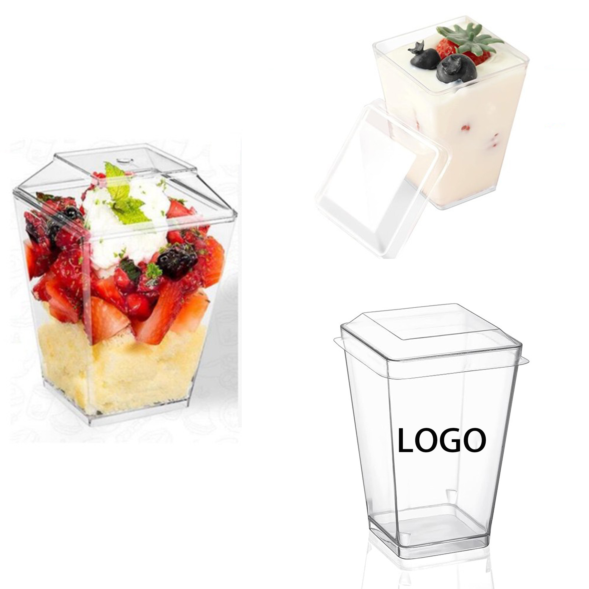 Cake Dessert Cup MOQ 10pcs, custom paper cup with logo imprint 2