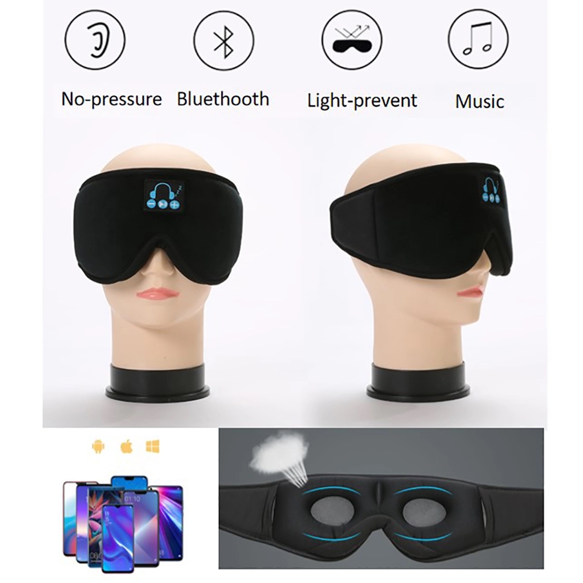 Sleep Headphones 3D wireless Mask 3