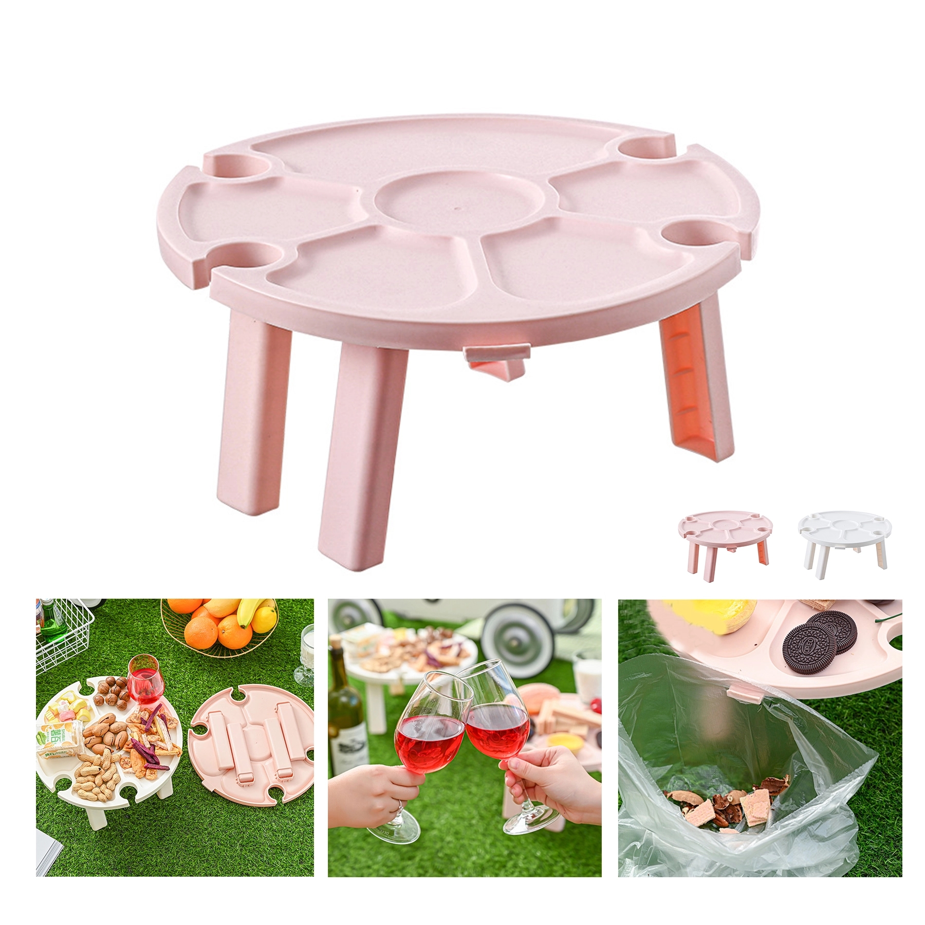 Outdoor Picnic Table with Wine Glass Holder 2