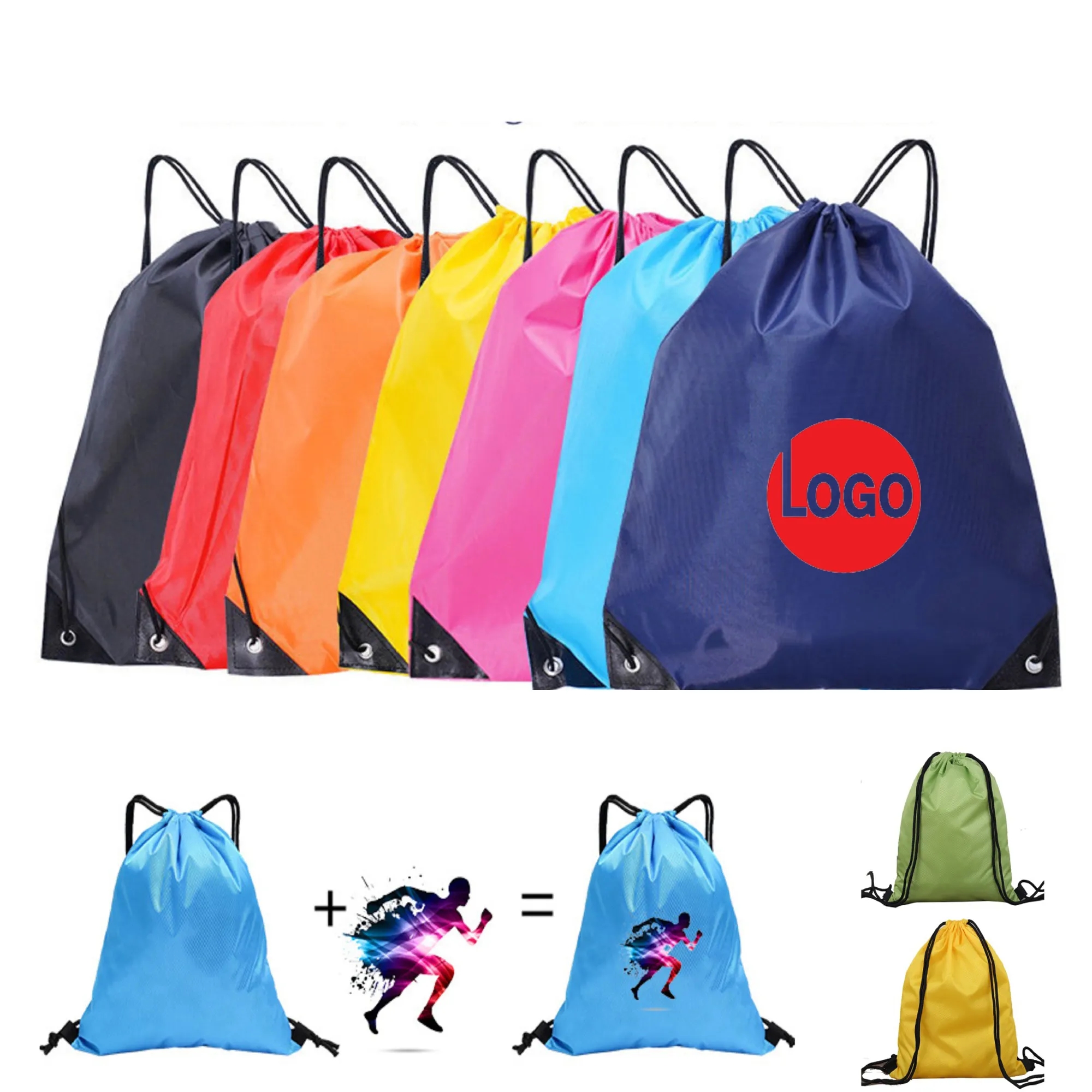 210D Drawstring Bag Basketball Backpack 2