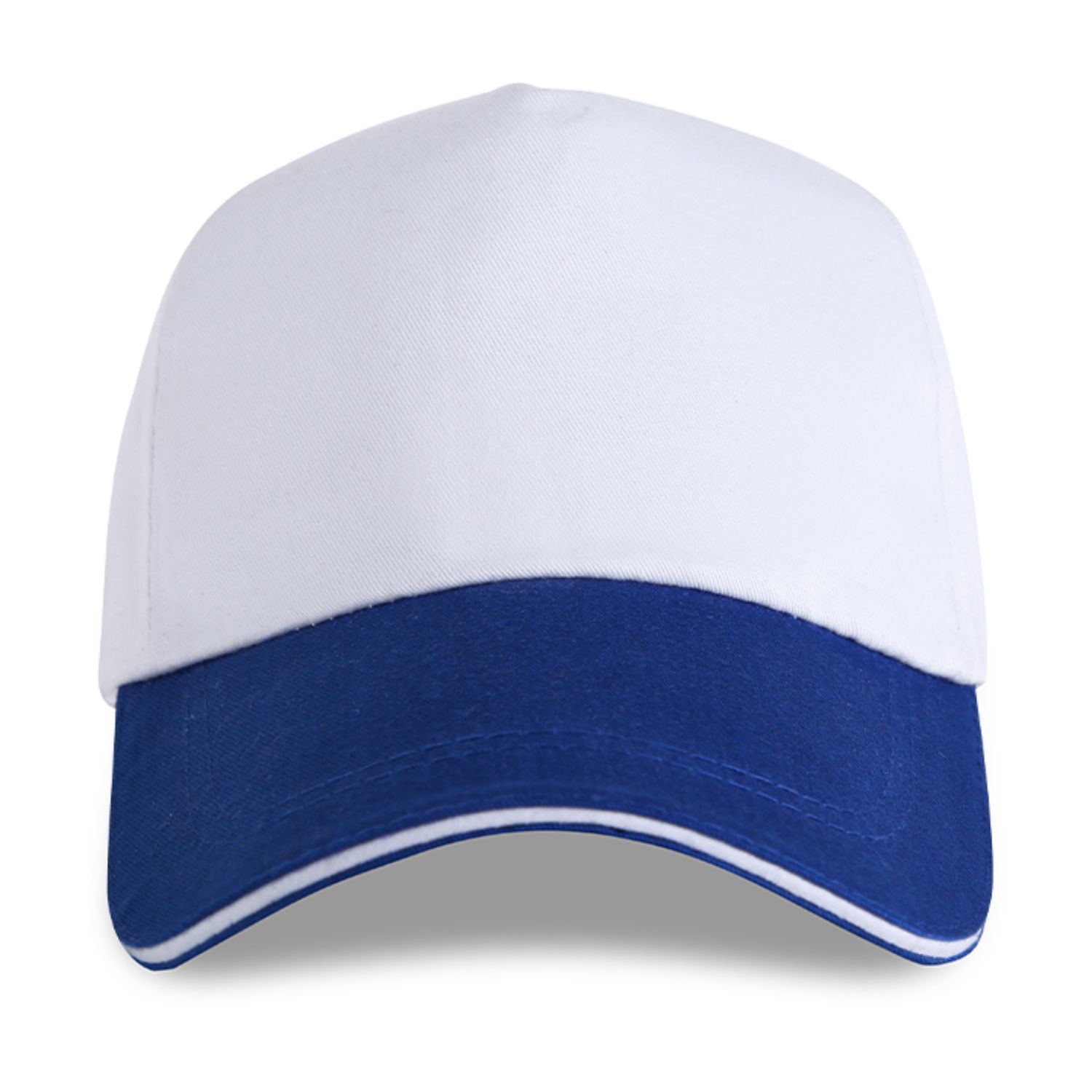 Structured Two-tone 5 Panel Sandwich bill Cap w/ Hook & Loop