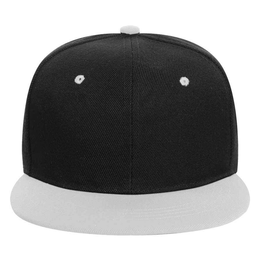 Stock 2-Tone Polyester 6 Panel Cap, Flat Visor, Snapback 8