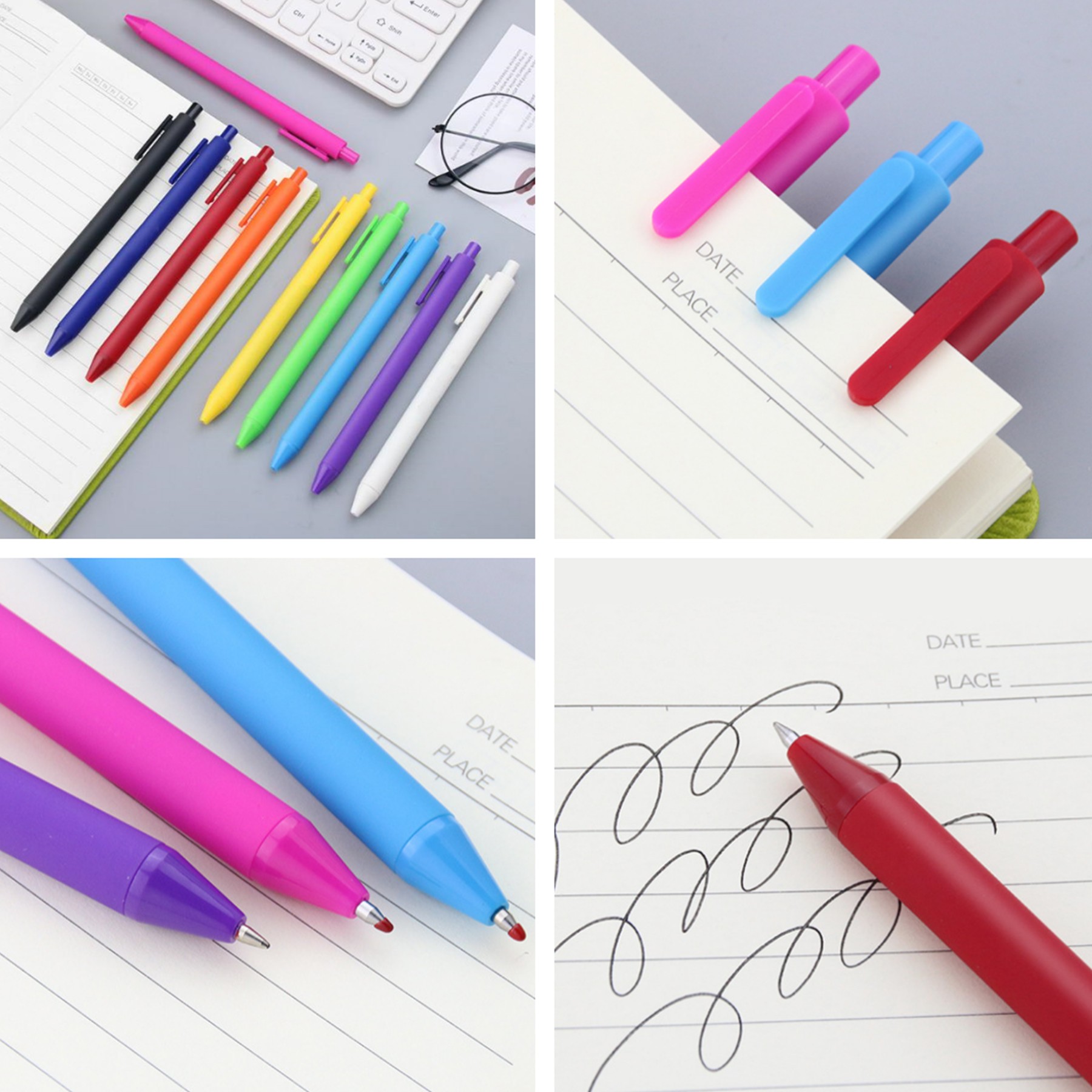 0.5Mm Macaron Retractable Black Ink Gel Pens 2