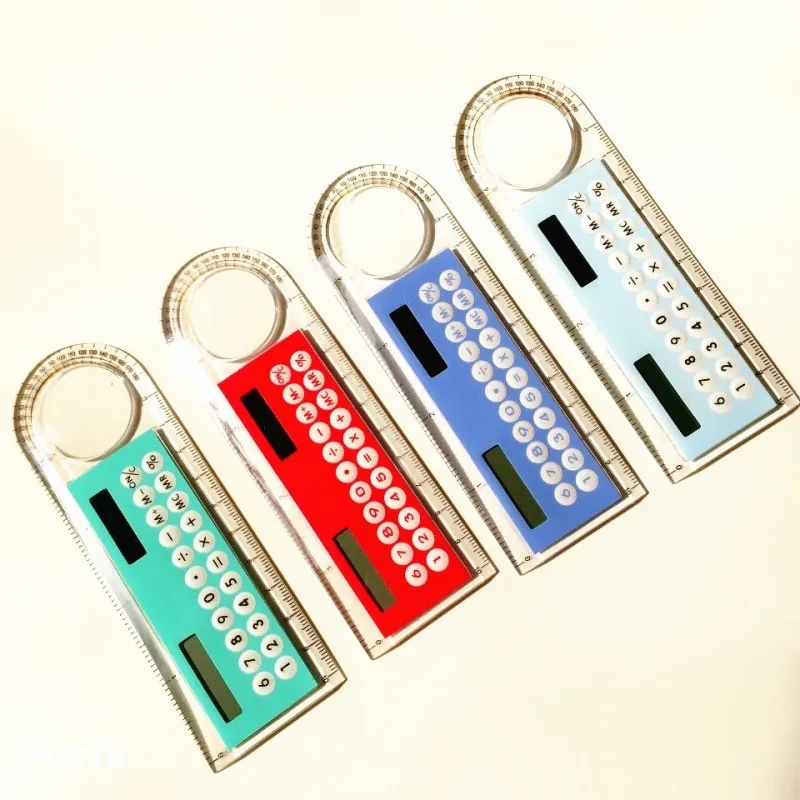 10 Cm Ruler w/Solar Calculator/ magnifying glass 3