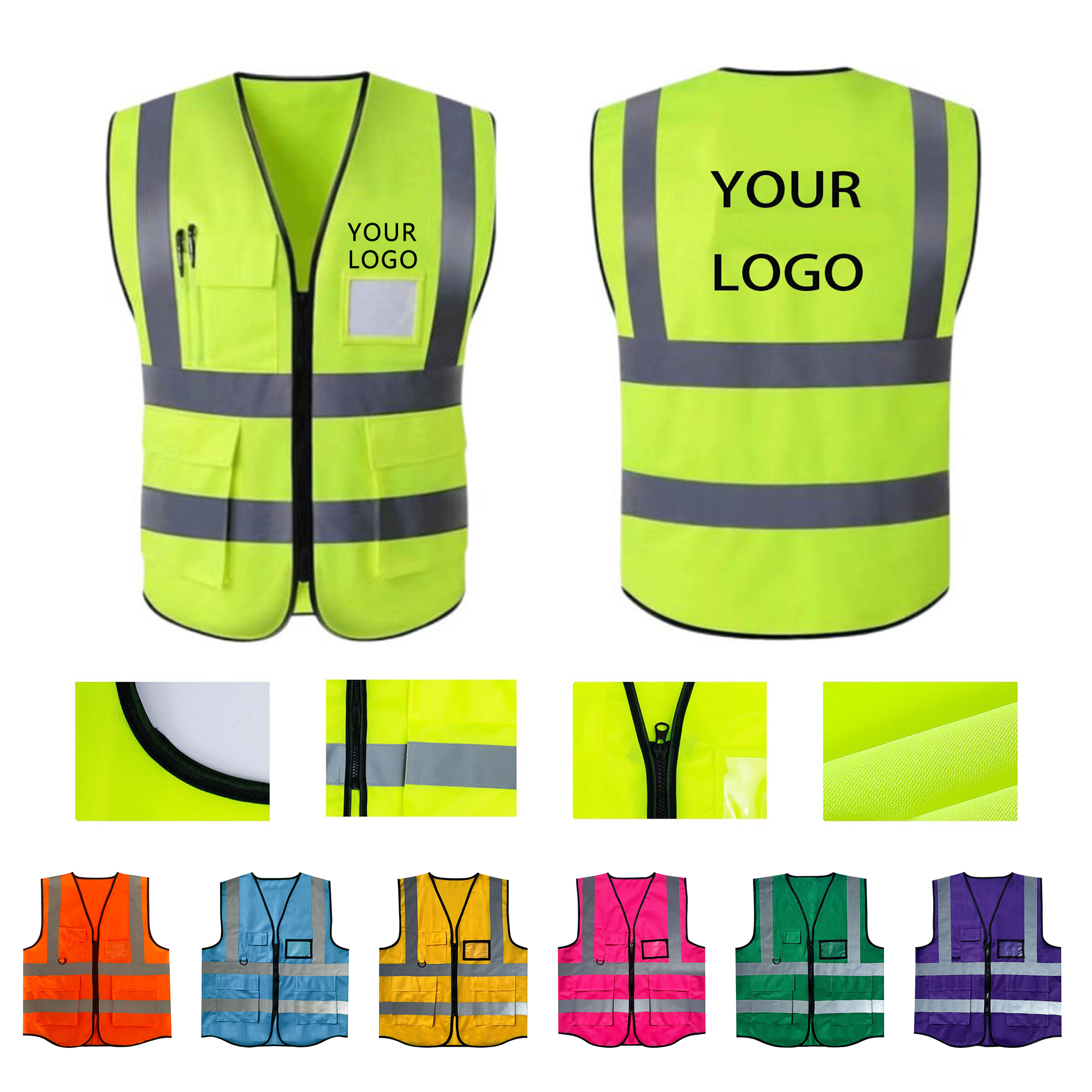 Multiple Pockets High Visibility Safety Reflective Vest 3