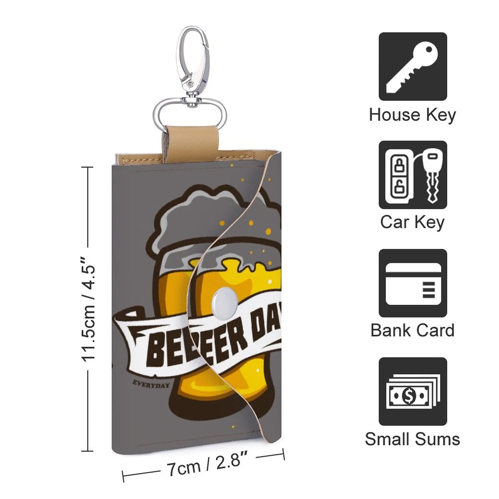 Custom Leather Key Pouch with Logo Bulk Wholesale for Promotional Gifts 3