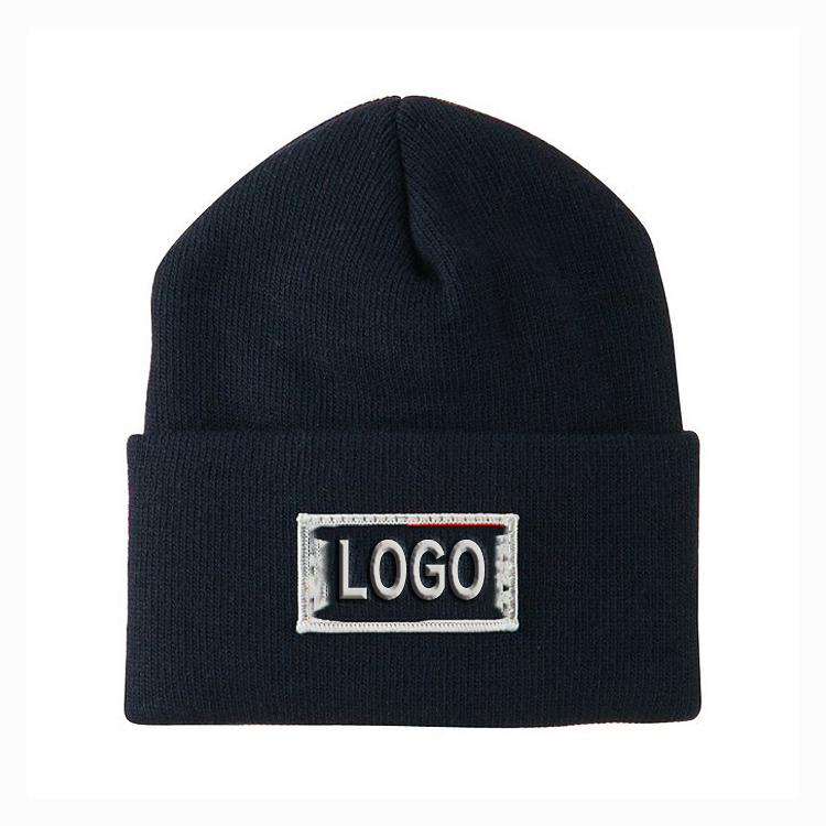 Embroidered Knitted Beanie Cap with Cuff 5