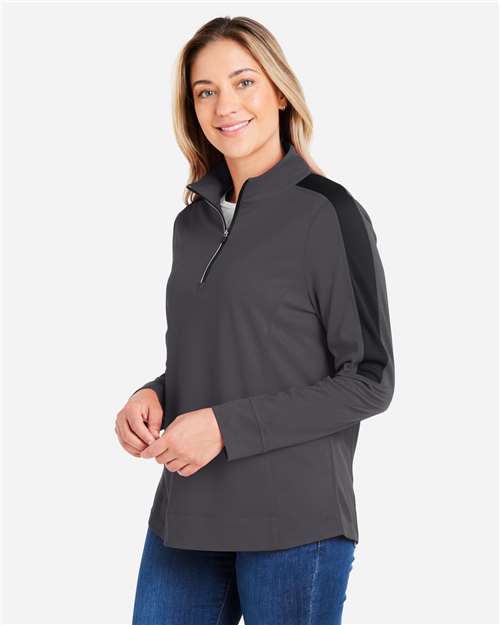 Women's Market Snag Protect Mesh Colorblock Quarter-Zip Pullover - CE404W 41