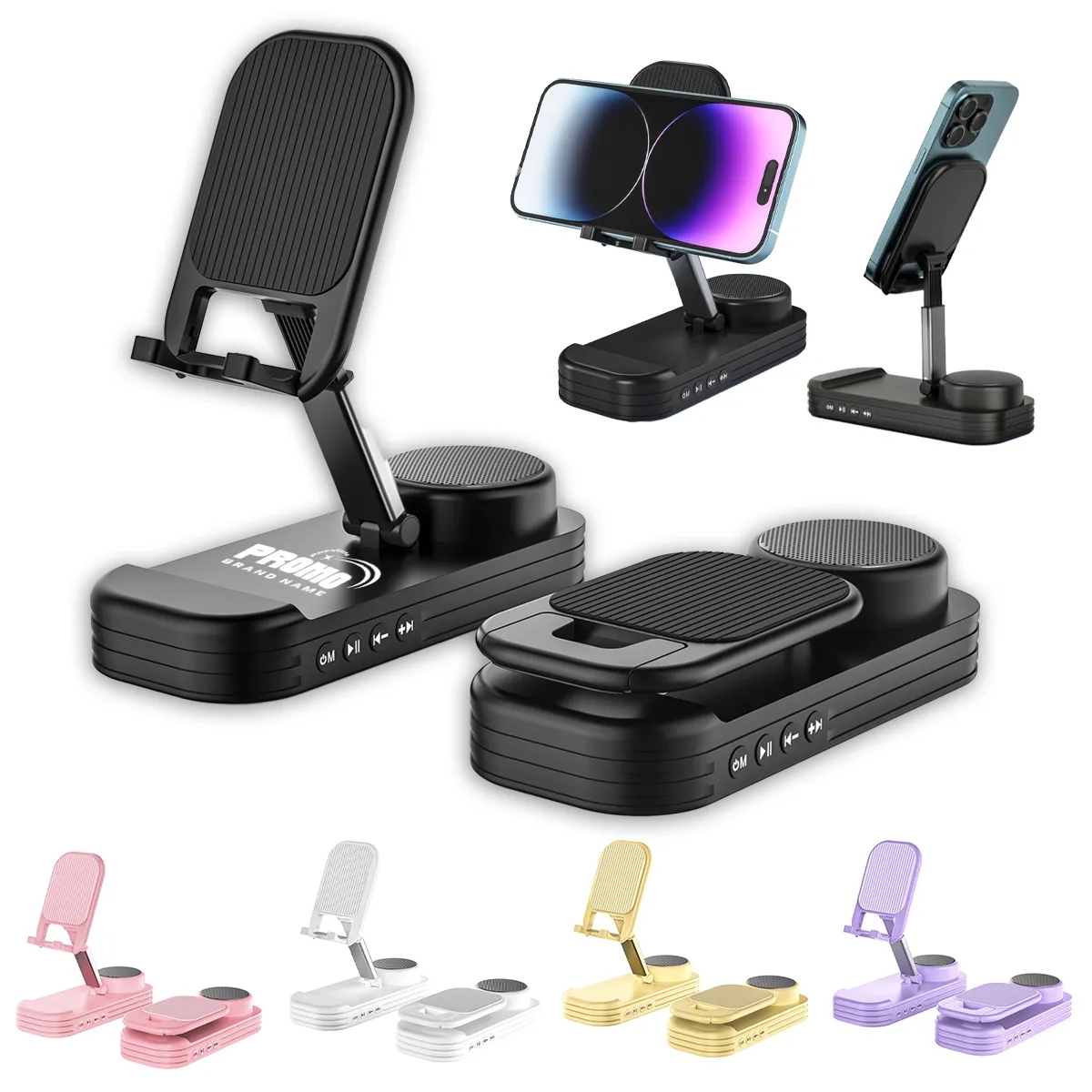 2 In 1 Folding Lifting Phone Stand Desktop Speaker 1800mAh 8
