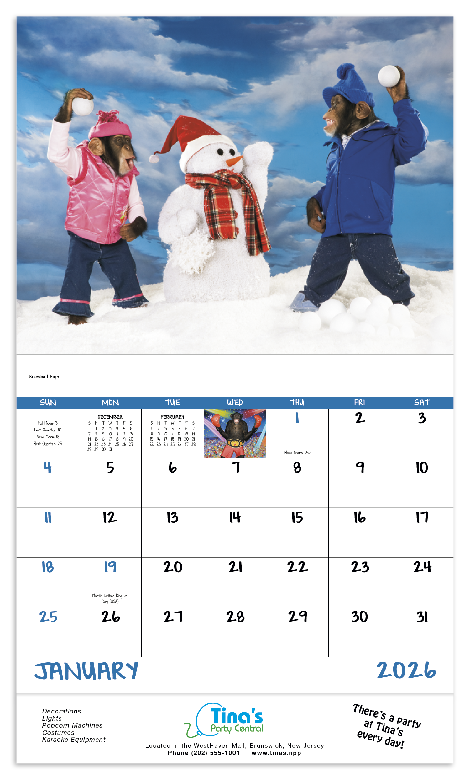 Good Value™ Monkey Mischief - Stapled Calendar 4